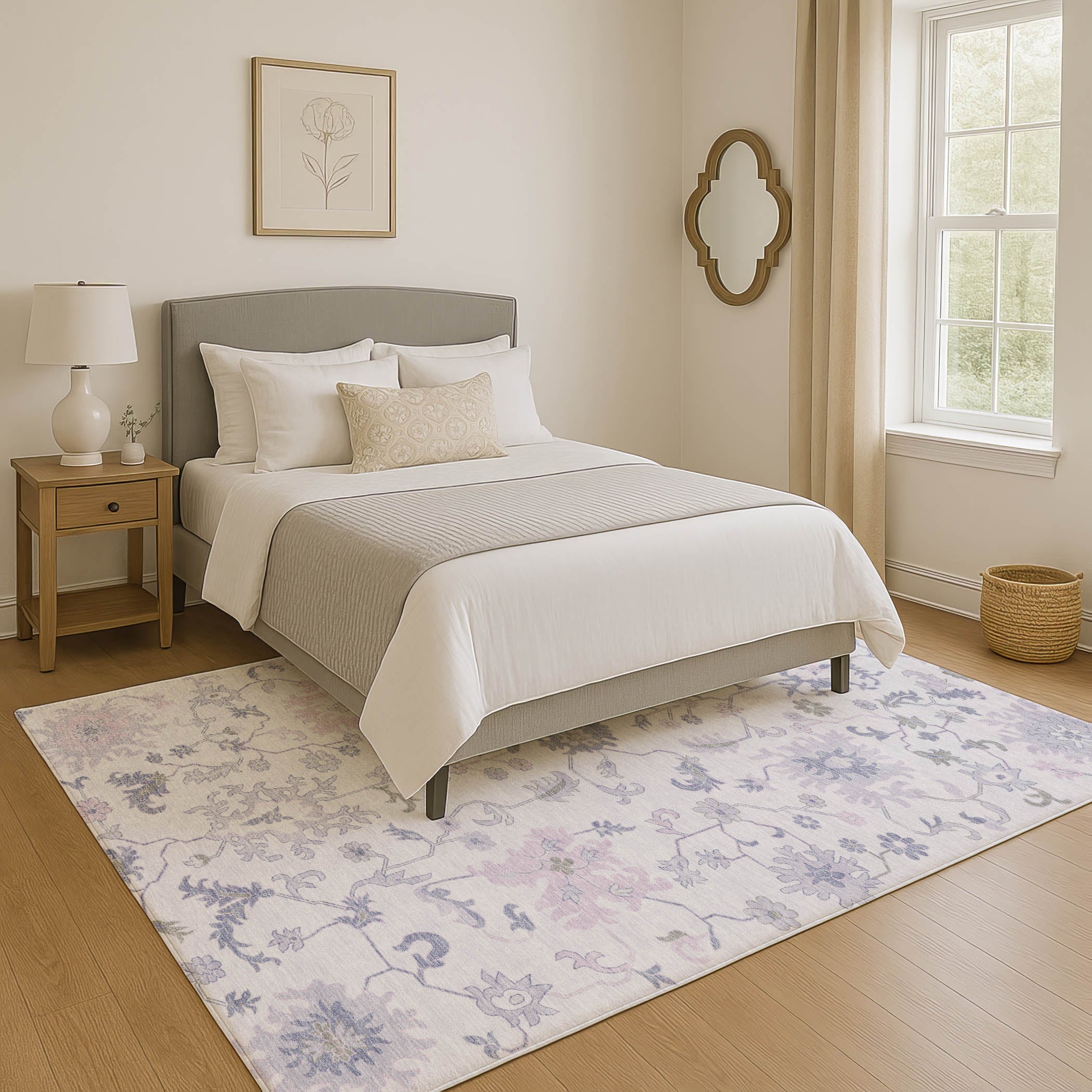 Jaipur Machine Washable Transitional Lavender Purple Rug 2'6" x 3'10" #shape_Rectangle