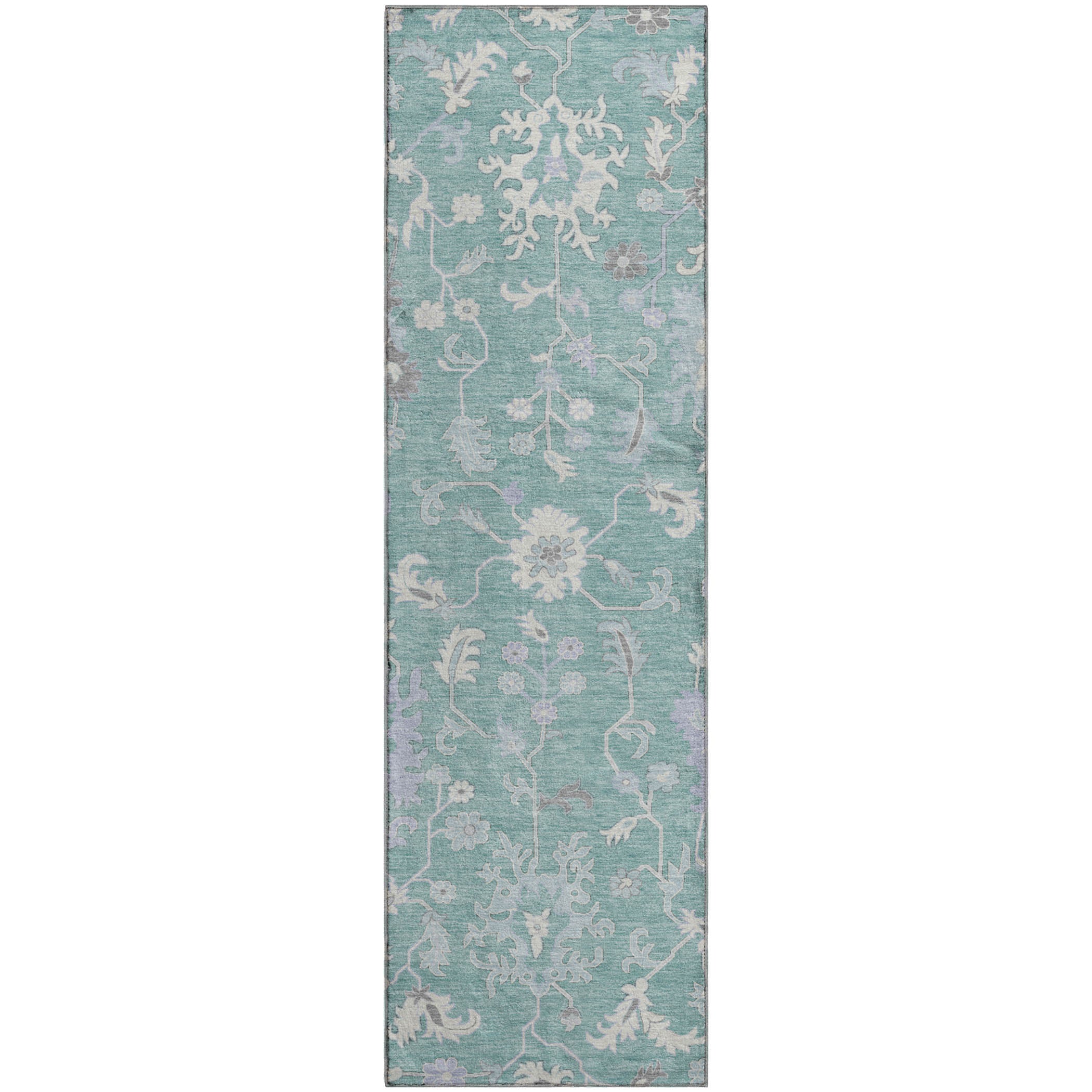 Jaipur Machine Washable Transitional Seafoam Blue Rug 2'3" x 7'6" #shape_Runner