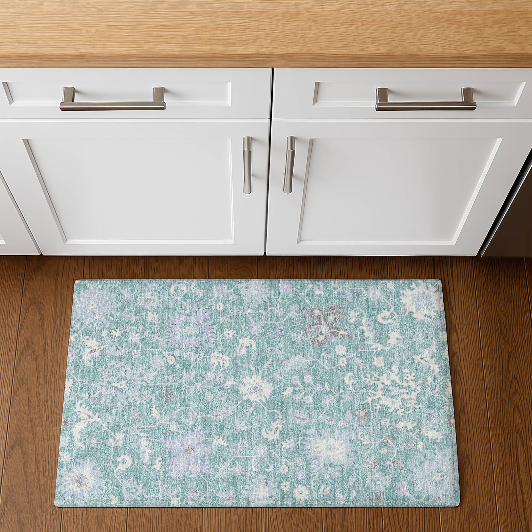 Jaipur Machine Washable Transitional Seafoam Blue Rug 1'8" x 2'6" #shape_Rectangle