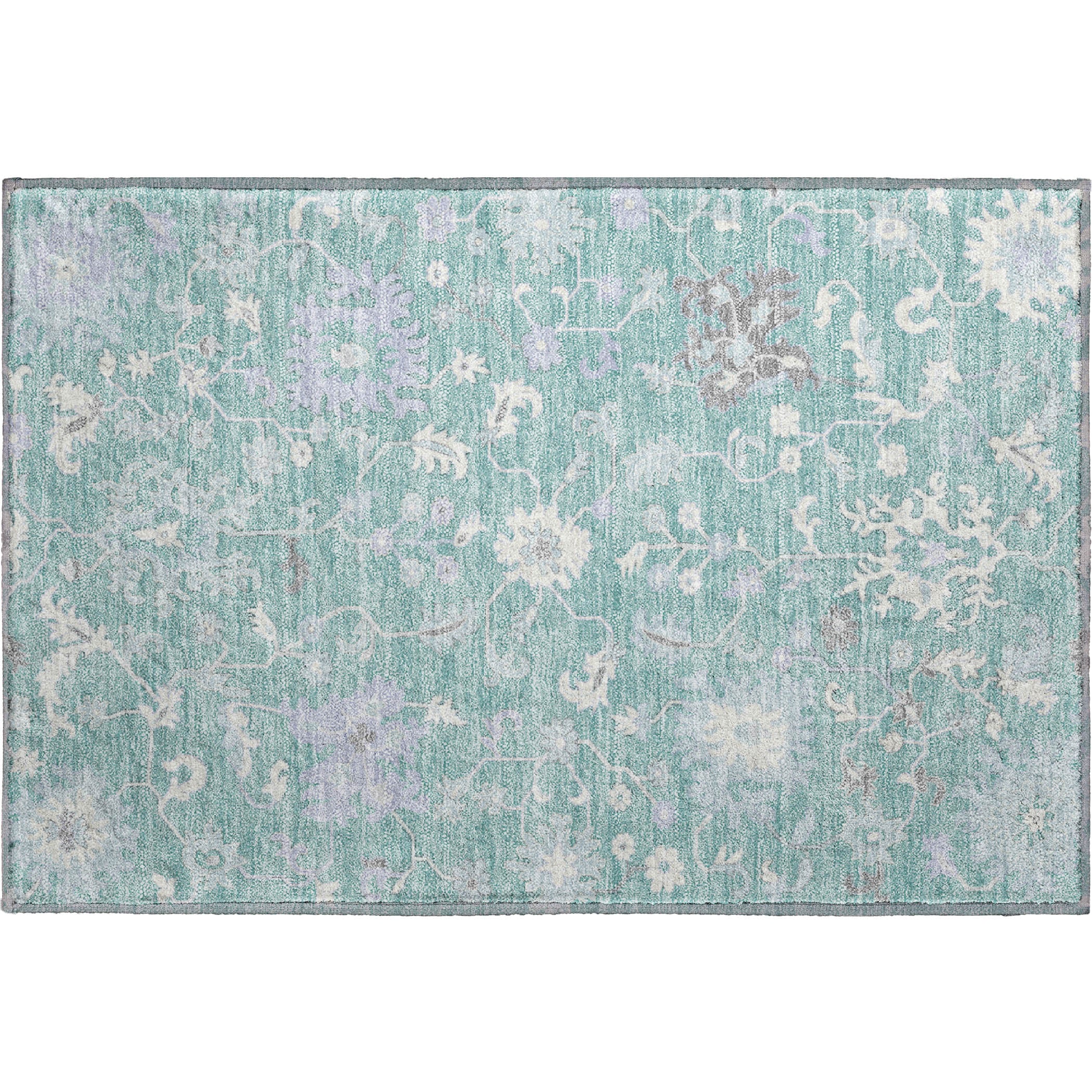 Jaipur Machine Washable Transitional Seafoam Blue Rug 1'8" x 2'6" #shape_Rectangle