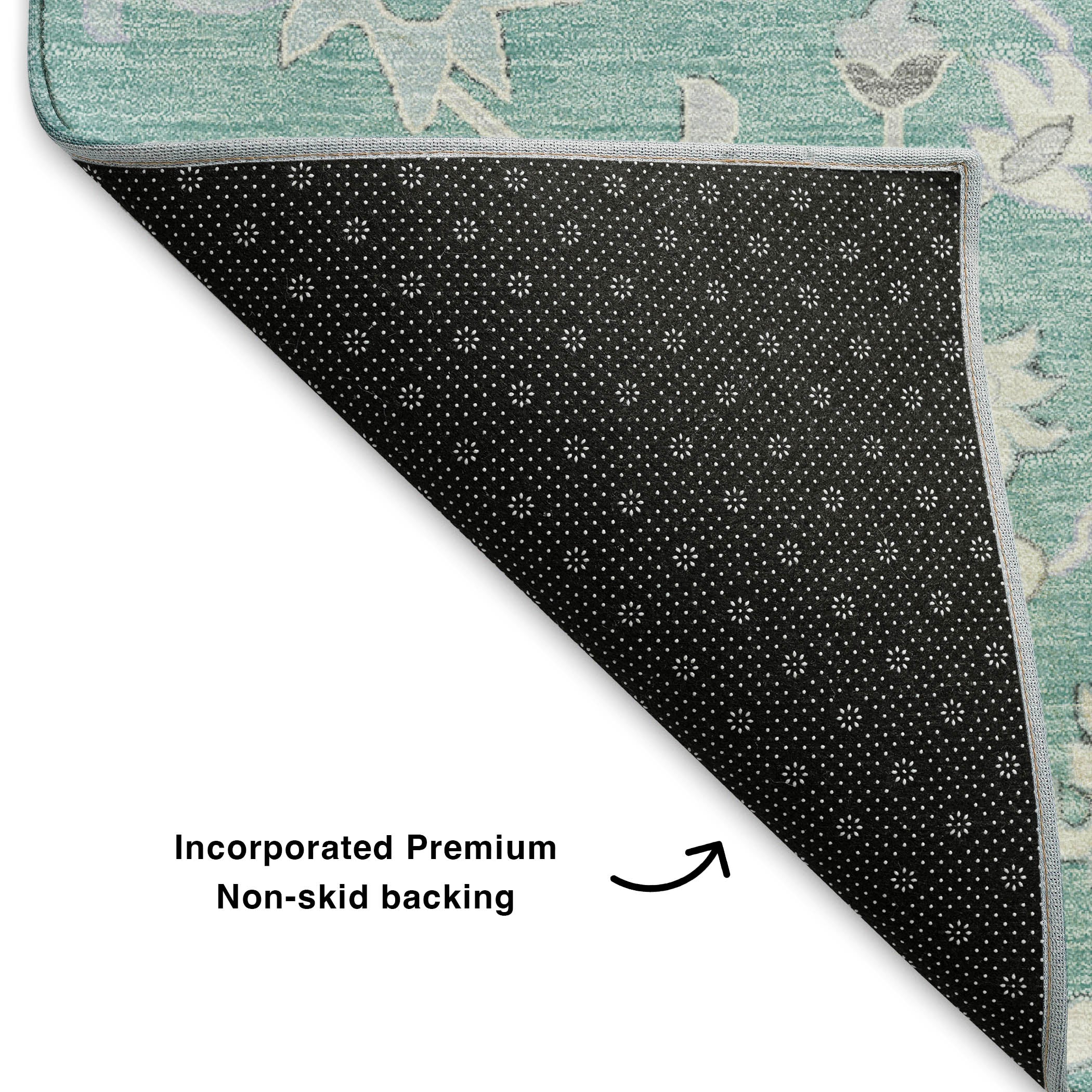 Jaipur Machine Washable Transitional Seafoam Blue Rug 1'8" x 2'6" #shape_Rectangle