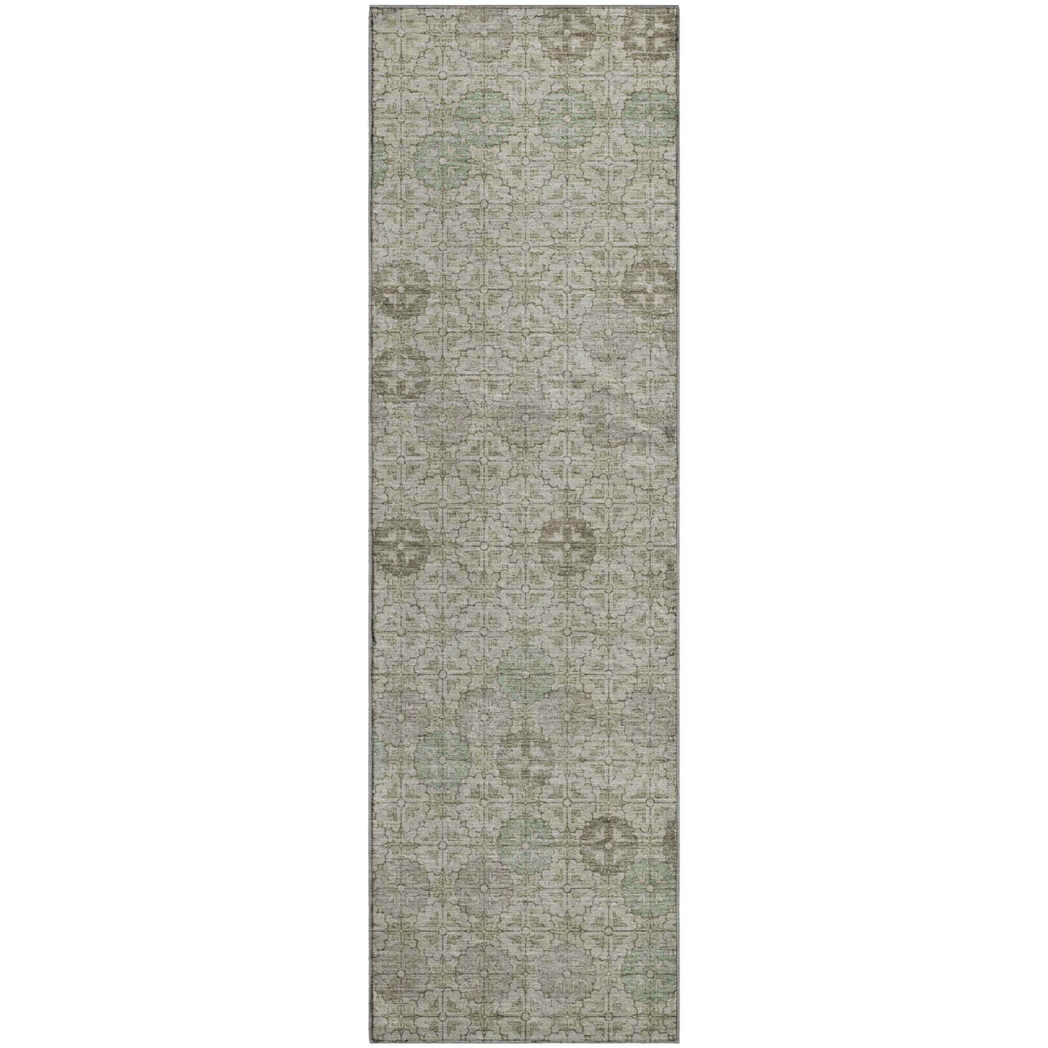 Lucerne Machine Washable Transitional Beige Brown Rug 2'3" x 7'6" #shape_Runner