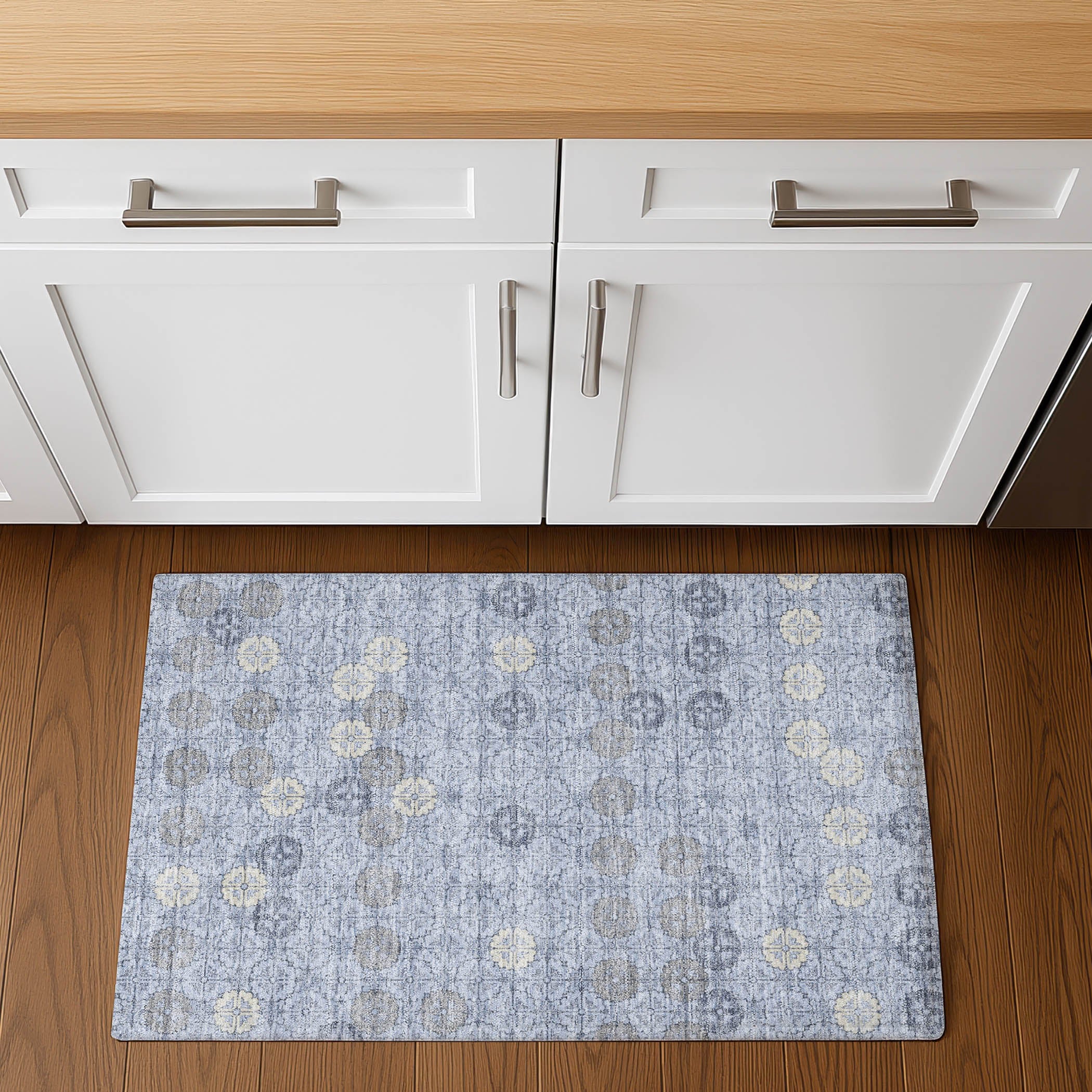 Lucerne Machine Washable Transitional Blue Rug 1'8" x 2'6" #shape_Rectangle
