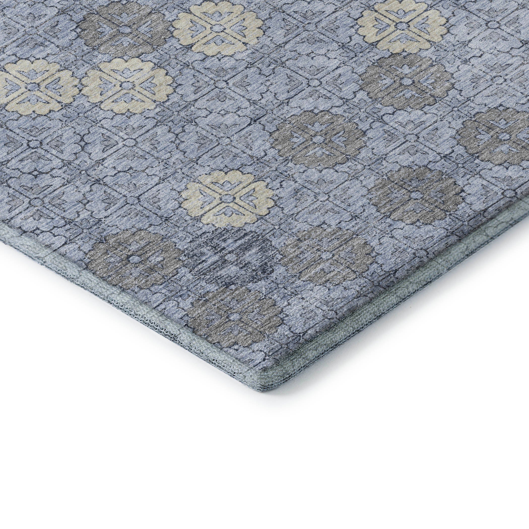 Lucerne Machine Washable Transitional Blue Rug 1'8" x 2'6" #shape_Rectangle