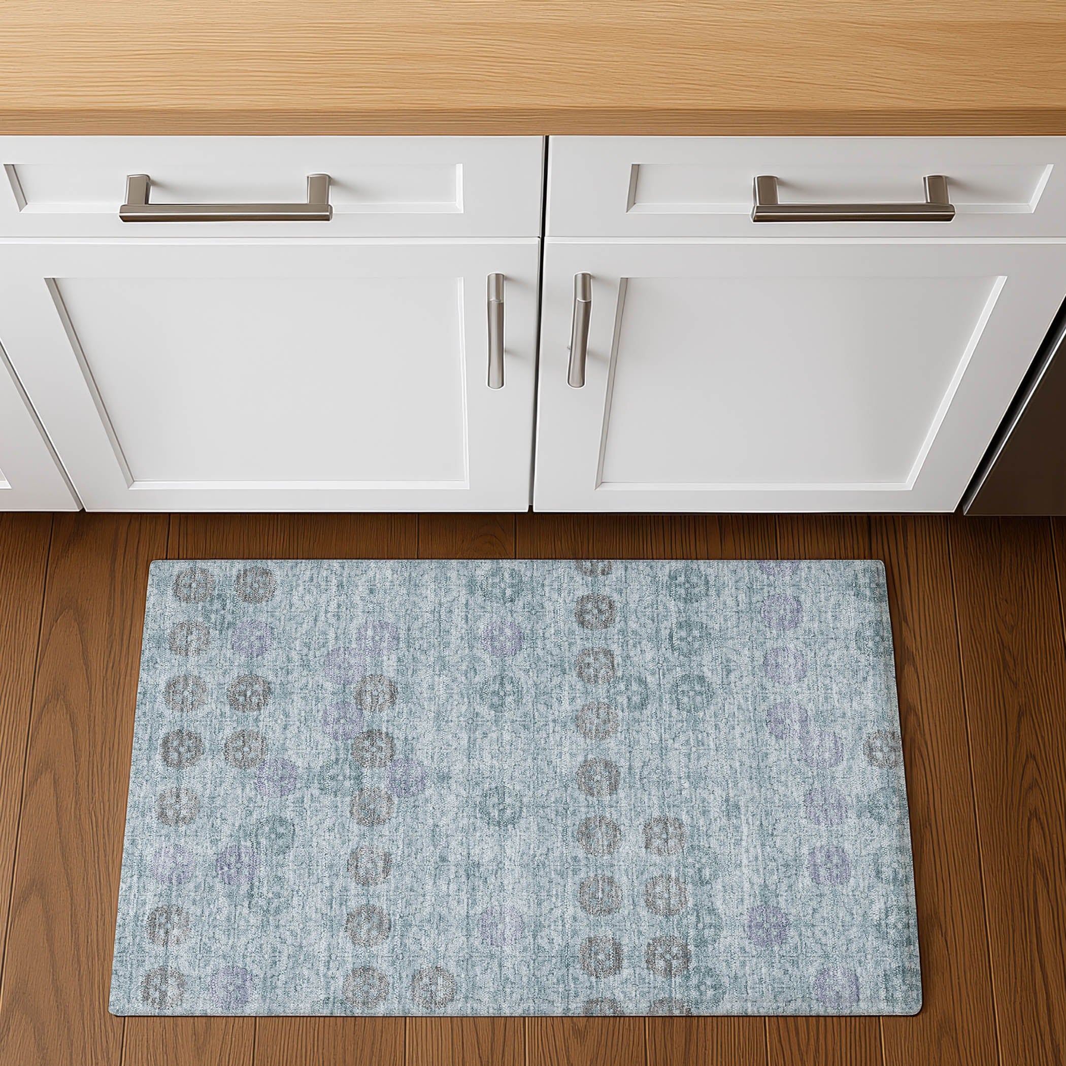 Lucerne Machine Washable Transitional Teal Rug 1'8" x 2'6" #shape_Rectangle