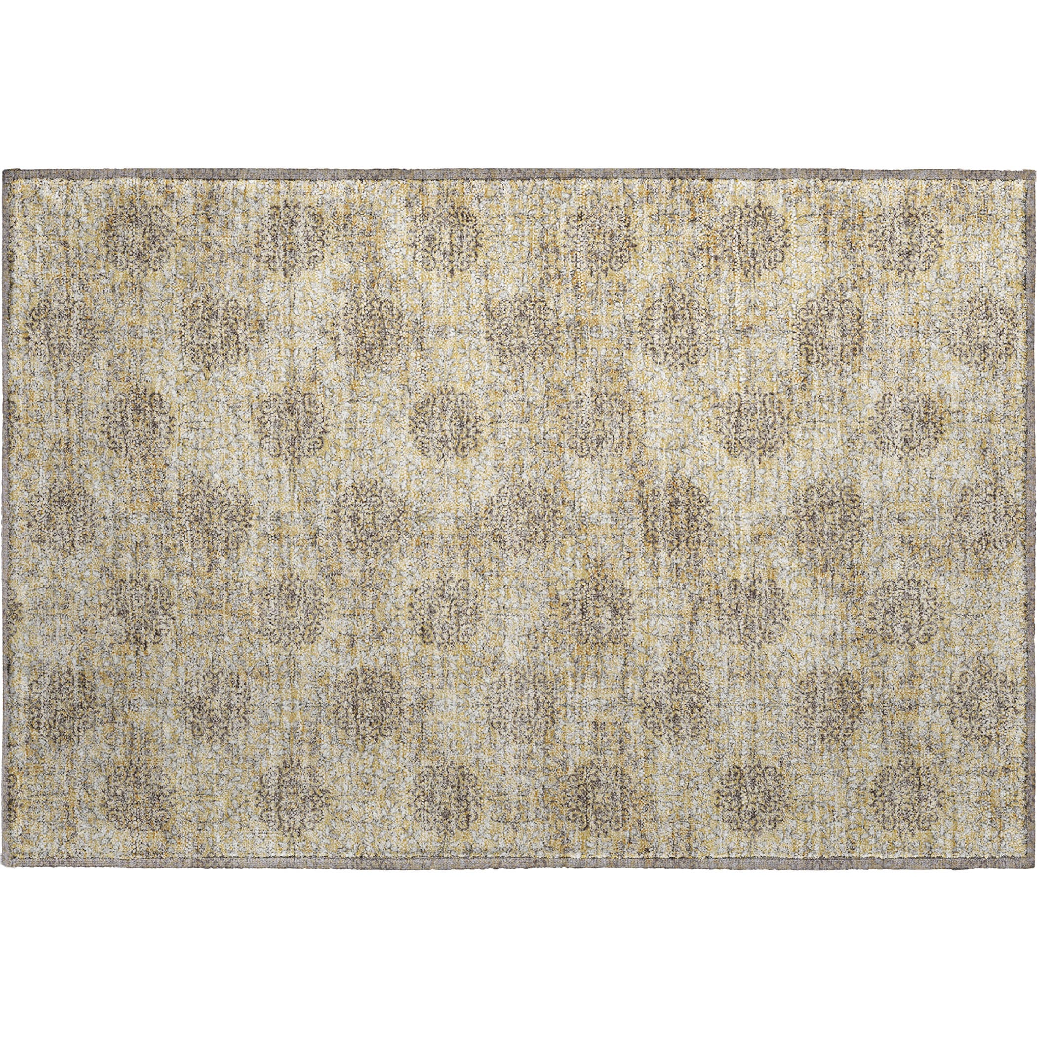 Lucerne Machine Washable Transitional Gold Rug 1'8" x 2'6" #shape_Rectangle