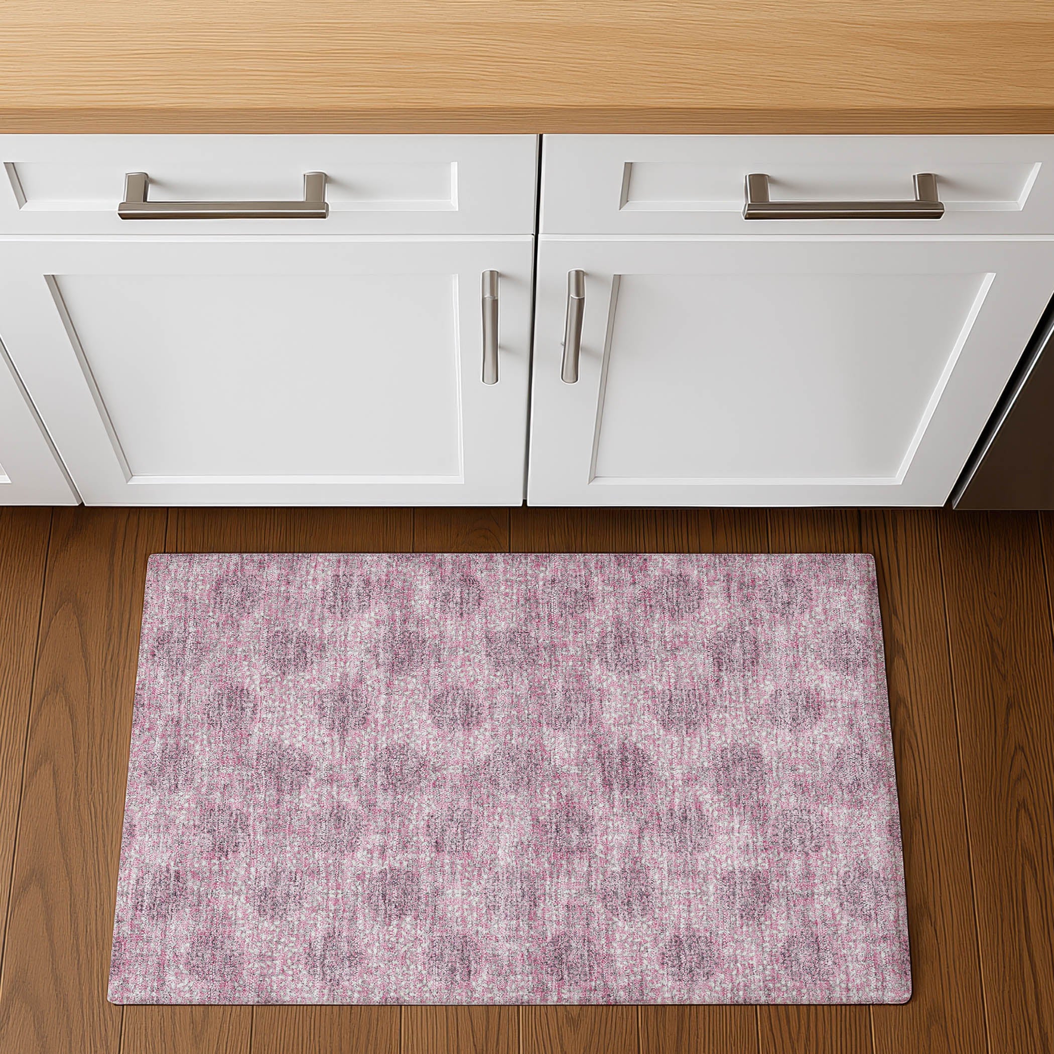 Lucerne Machine Washable Transitional Pink Rug 1'8" x 2'6" #shape_Rectangle