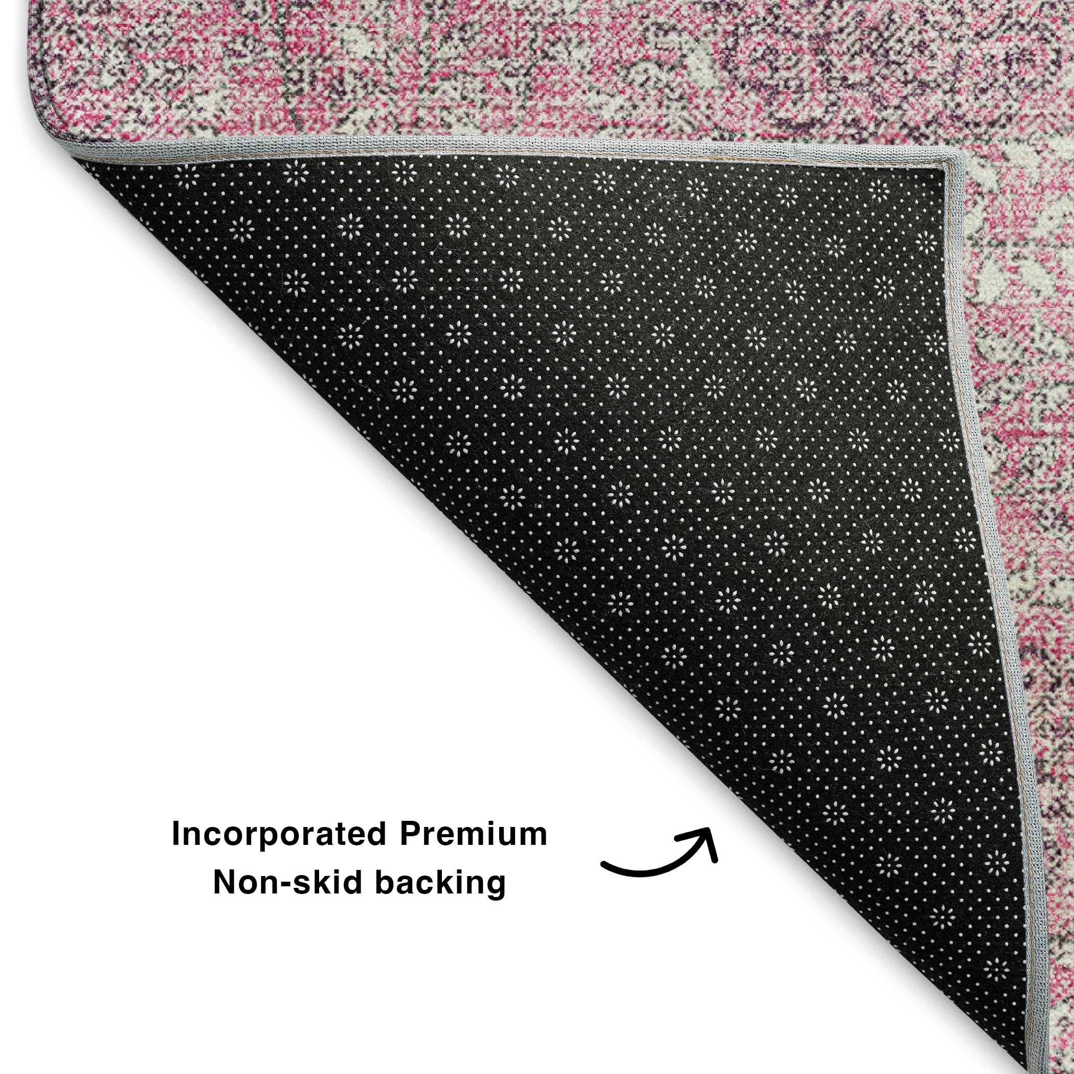 Lucerne Machine Washable Transitional Pink Rug 1'8" x 2'6" #shape_Rectangle