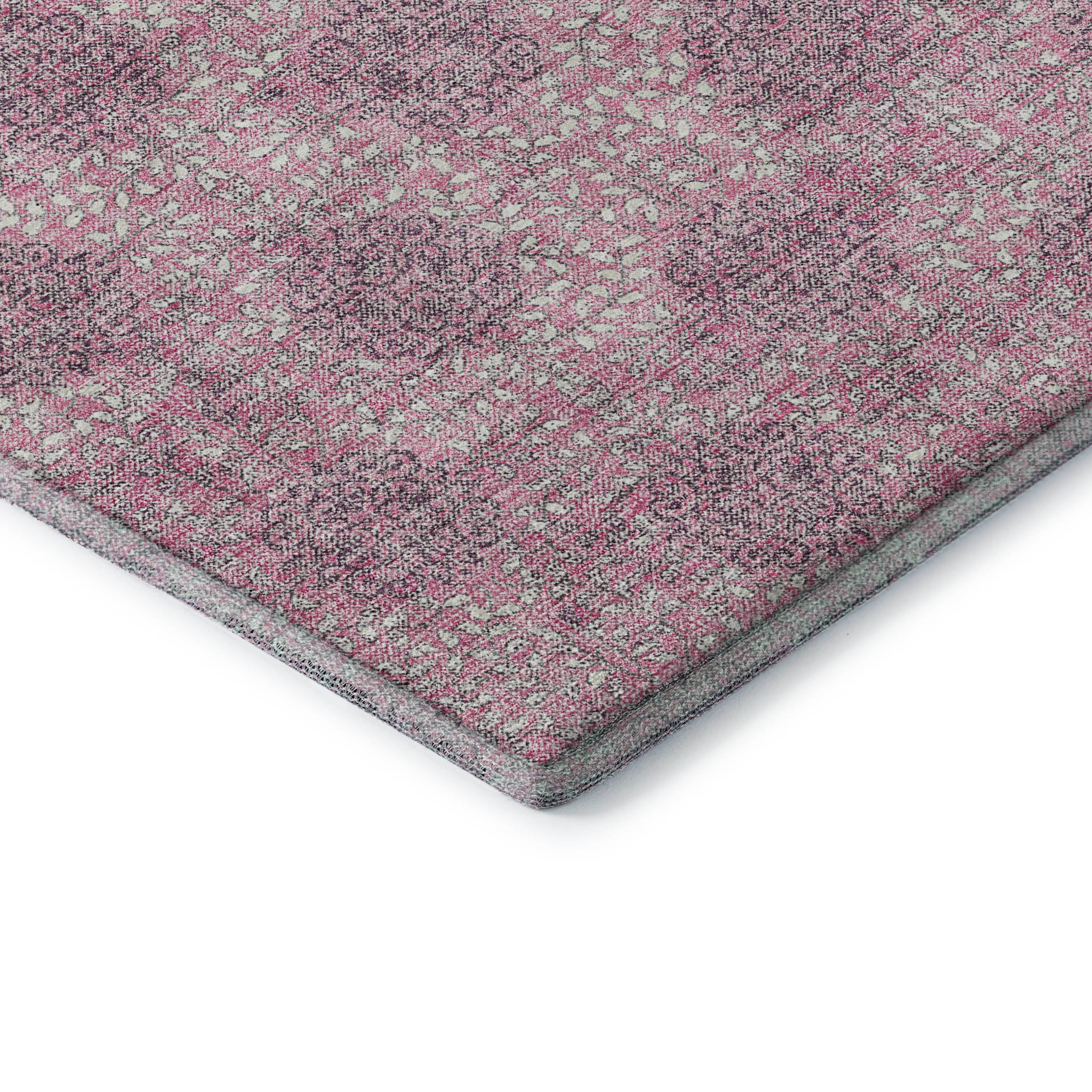 Lucerne Machine Washable Transitional Pink Rug 1'8" x 2'6" #shape_Rectangle