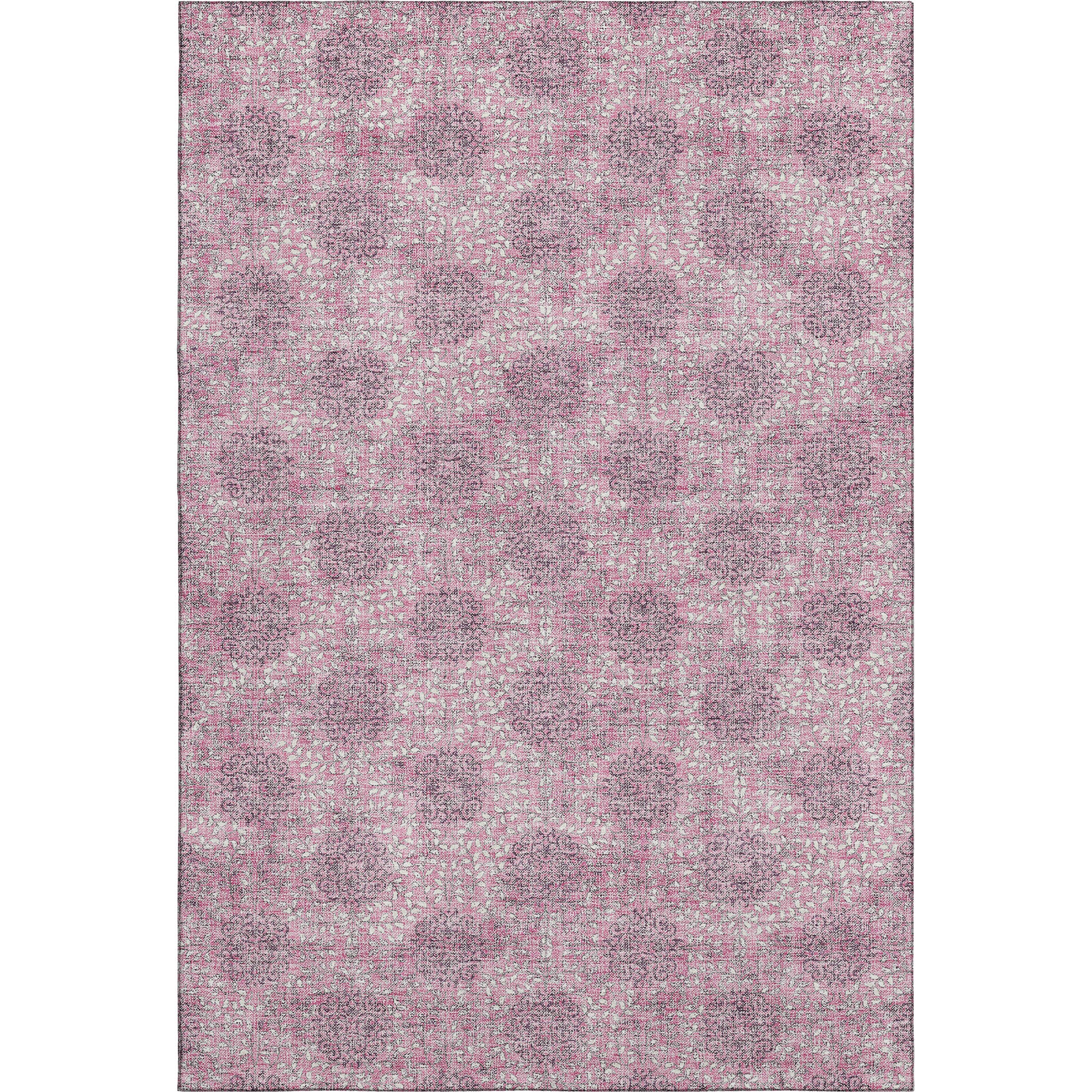 Lucerne Machine Washable Transitional Pink Rug 2'6" x 3'10" #shape_Rectangle