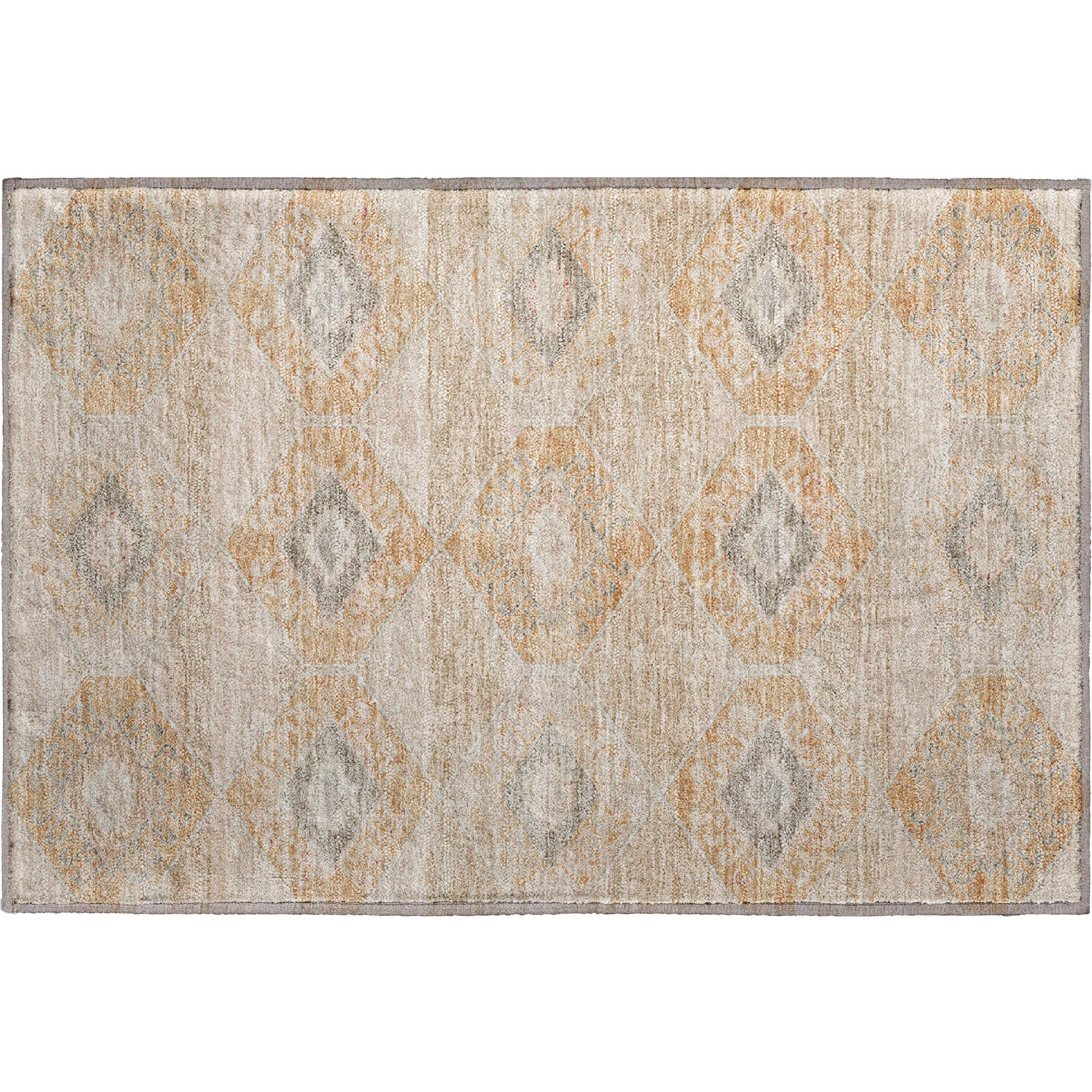 Florence Machine Washable Transitional Copper Orange Rug 1'8" x 2'6" #shape_Rectangle