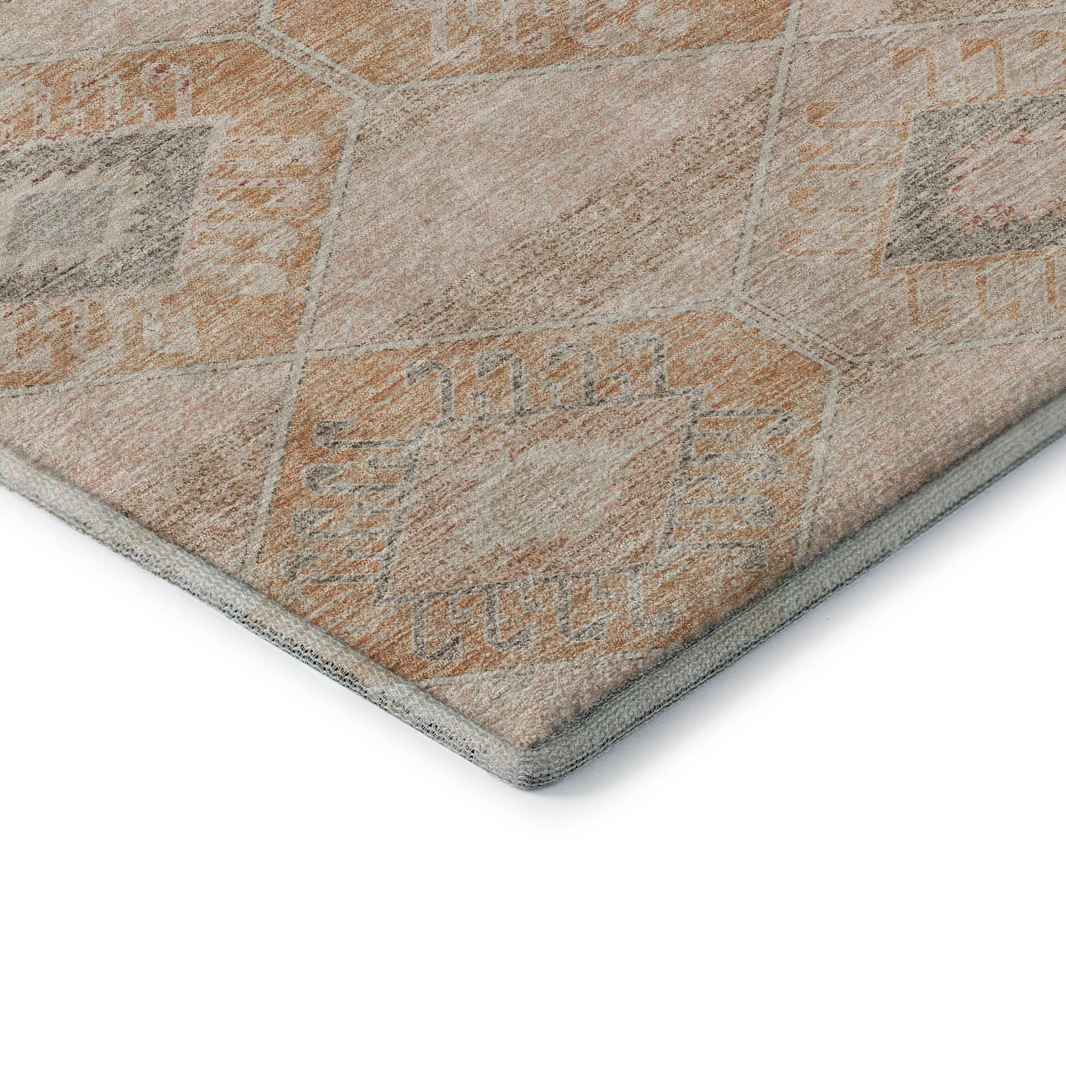 Florence Machine Washable Transitional Copper Orange Rug 1'8" x 2'6" #shape_Rectangle