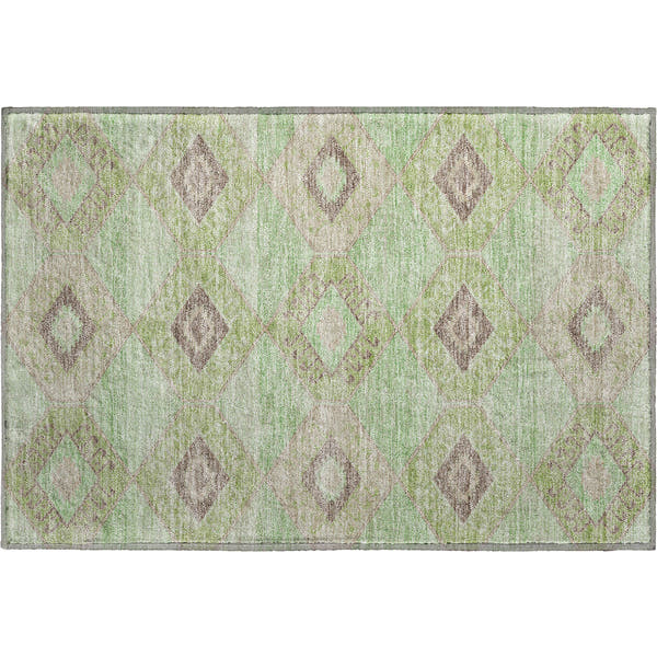 Florence Machine Washable Transitional Green Rug 1'8" x 2'6"
