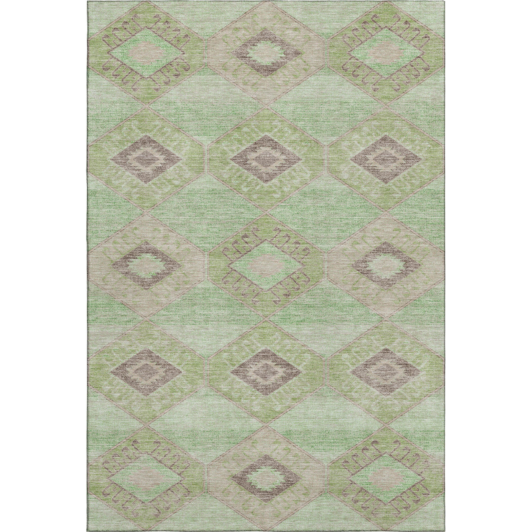 Florence Machine Washable Transitional Green Rug 2'6" x 3'10" #shape_Rectangle