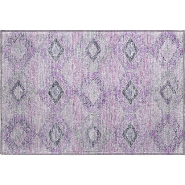 Florence Machine Washable Transitional Lavender Purple Rug 1'8" x 2'6"