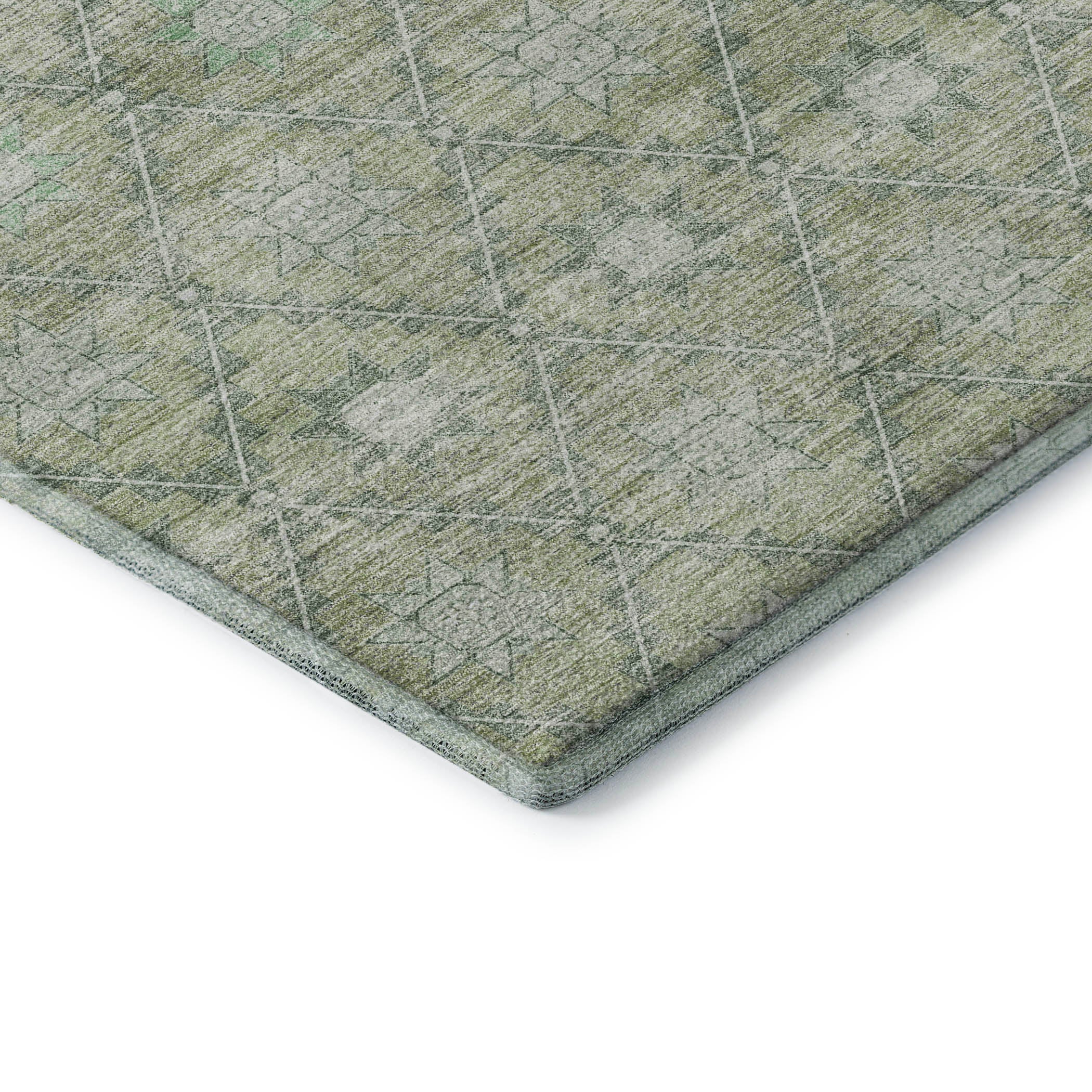 Siena Machine Washable Transitional Aloe Green Rug 1'8" x 2'6" #shape_Rectangle