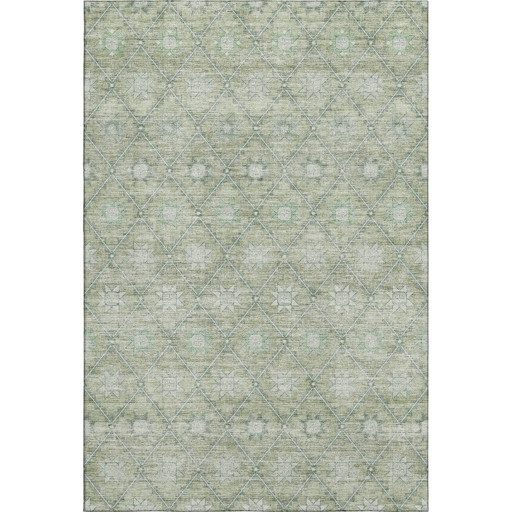 Siena Machine Washable Transitional Aloe Green Rug 2'6" x 3'10" #shape_Rectangle