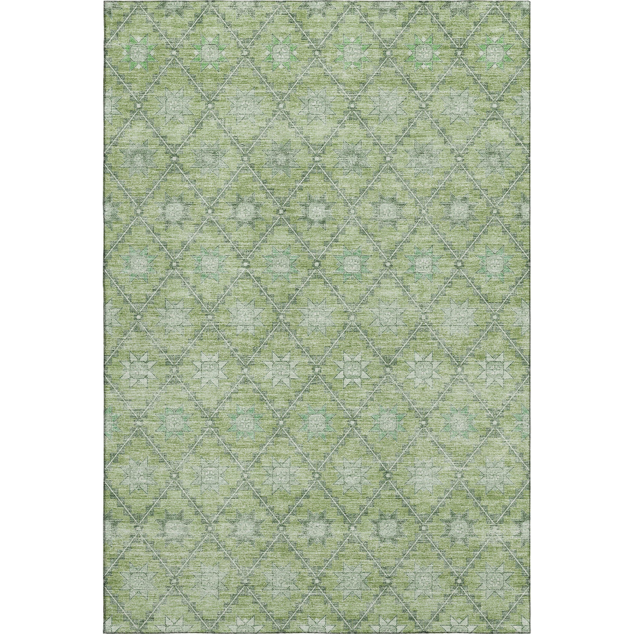 Siena Machine Washable Transitional Green Rug 2'6" x 3'10" #shape_Rectangle