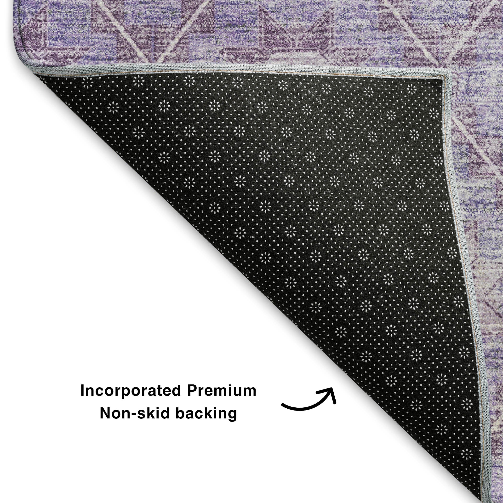Siena Machine Washable Transitional Purple Rug 1'8" x 2'6" #shape_Rectangle
