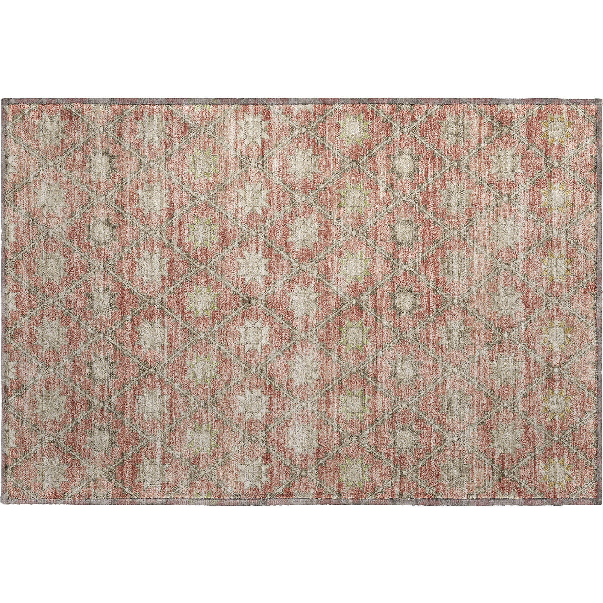 Siena Machine Washable Transitional Terracotta Orange Rug 1'8" x 2'6" #shape_Rectangle