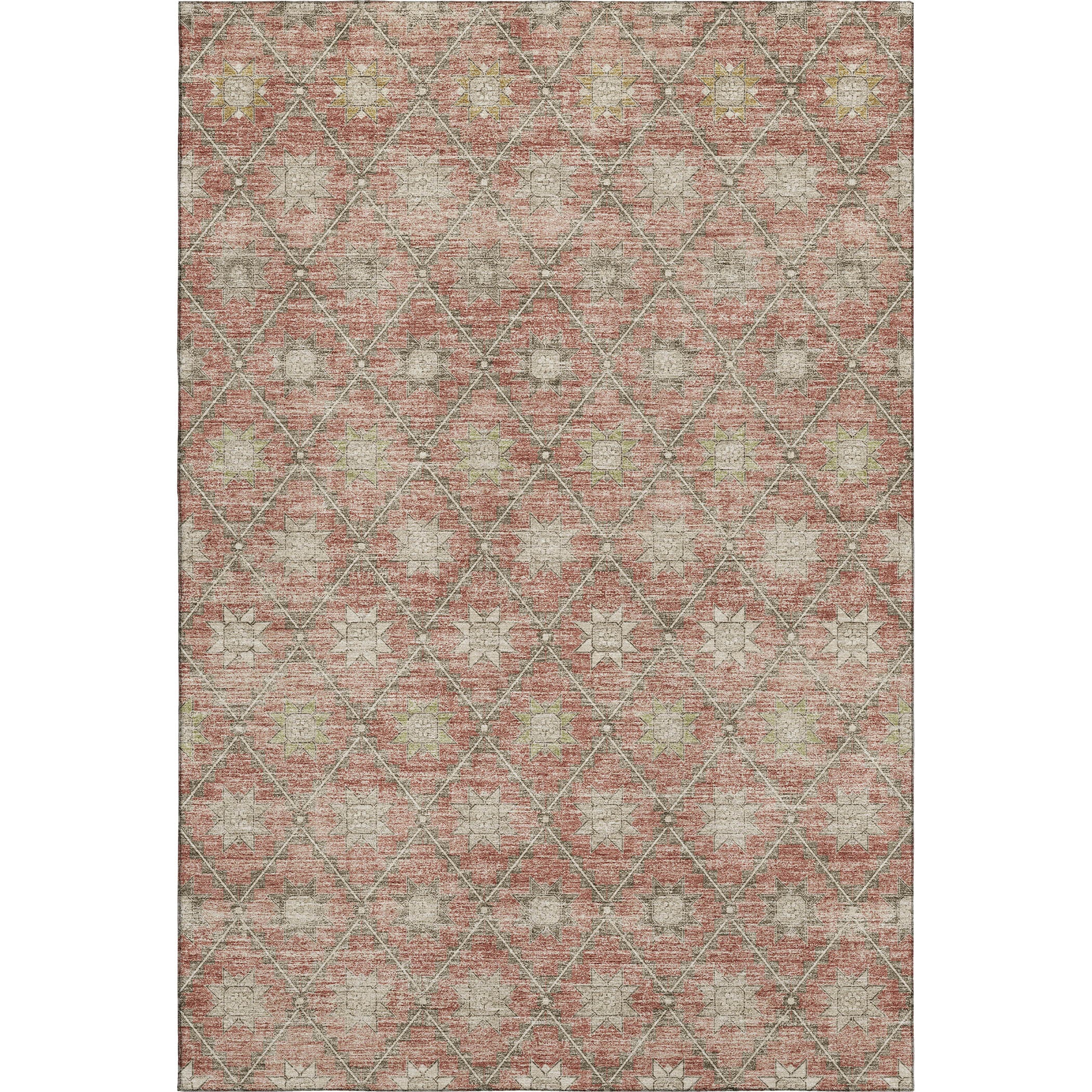 Siena Machine Washable Transitional Terracotta Orange Rug 2'6" x 3'10" #shape_Rectangle