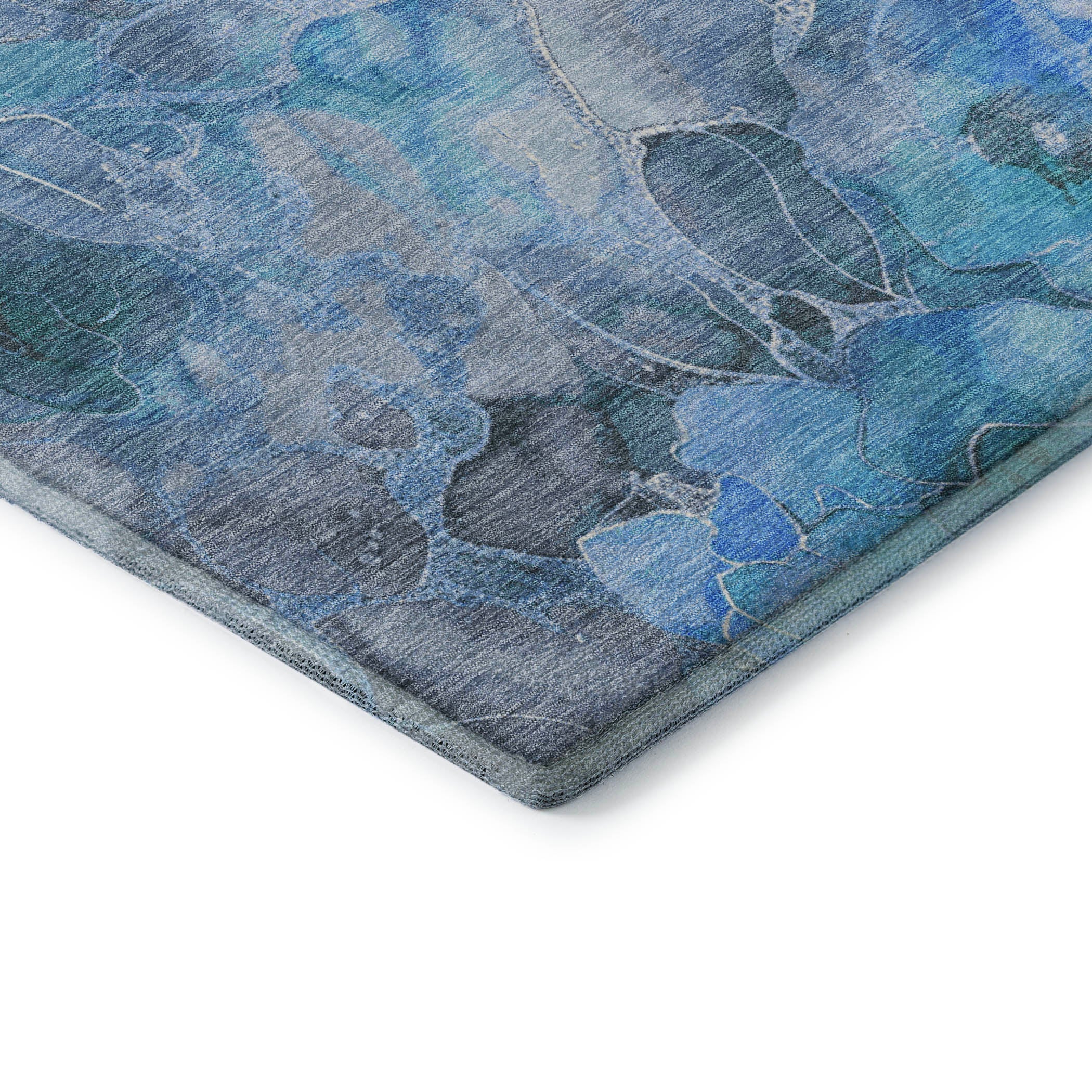 Sintra Machine Washable Transitional Blue Rug 1'8" x 2'6" #shape_Rectangle