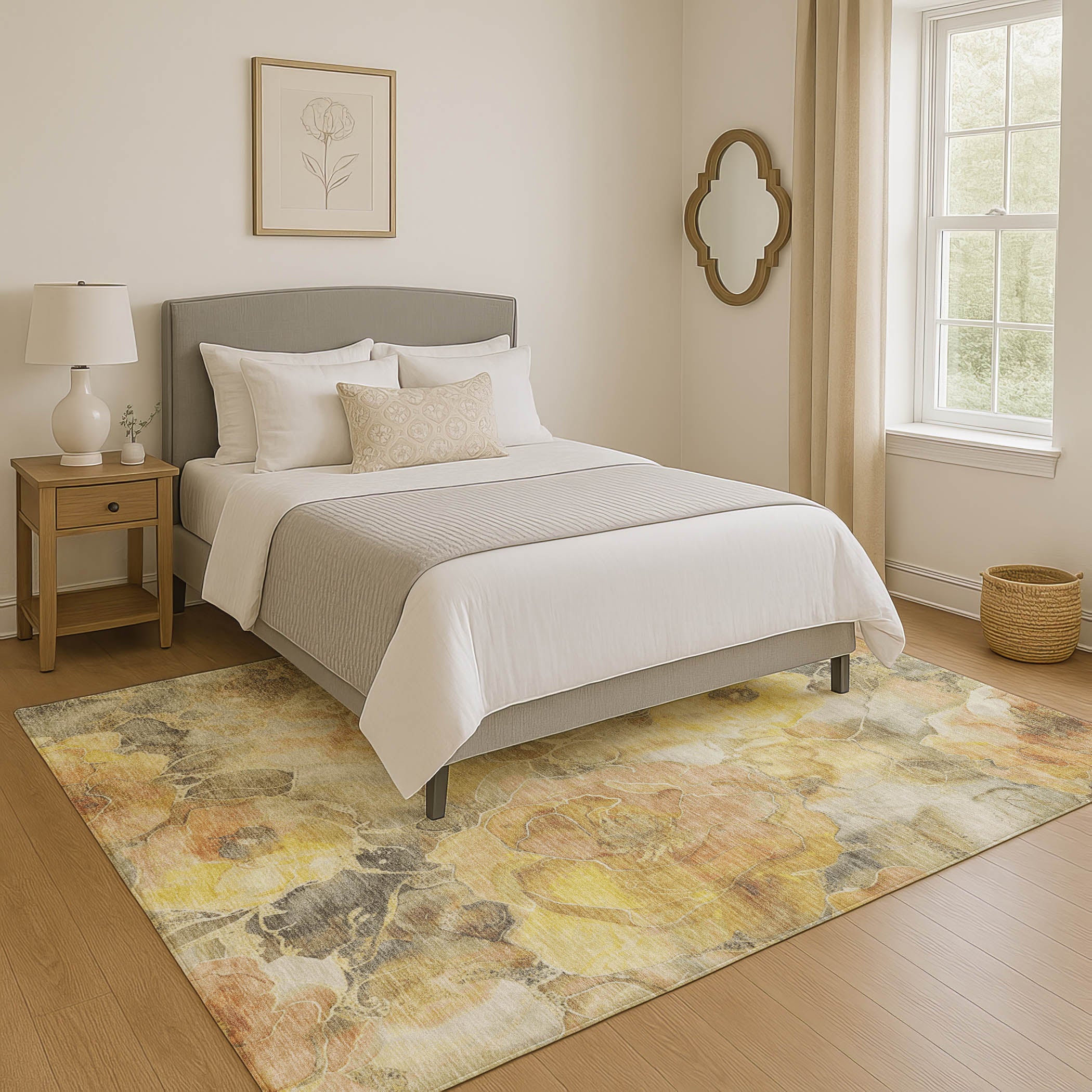 Sintra Machine Washable Transitional Gold Rug 2'6" x 3'10" #shape_Rectangle