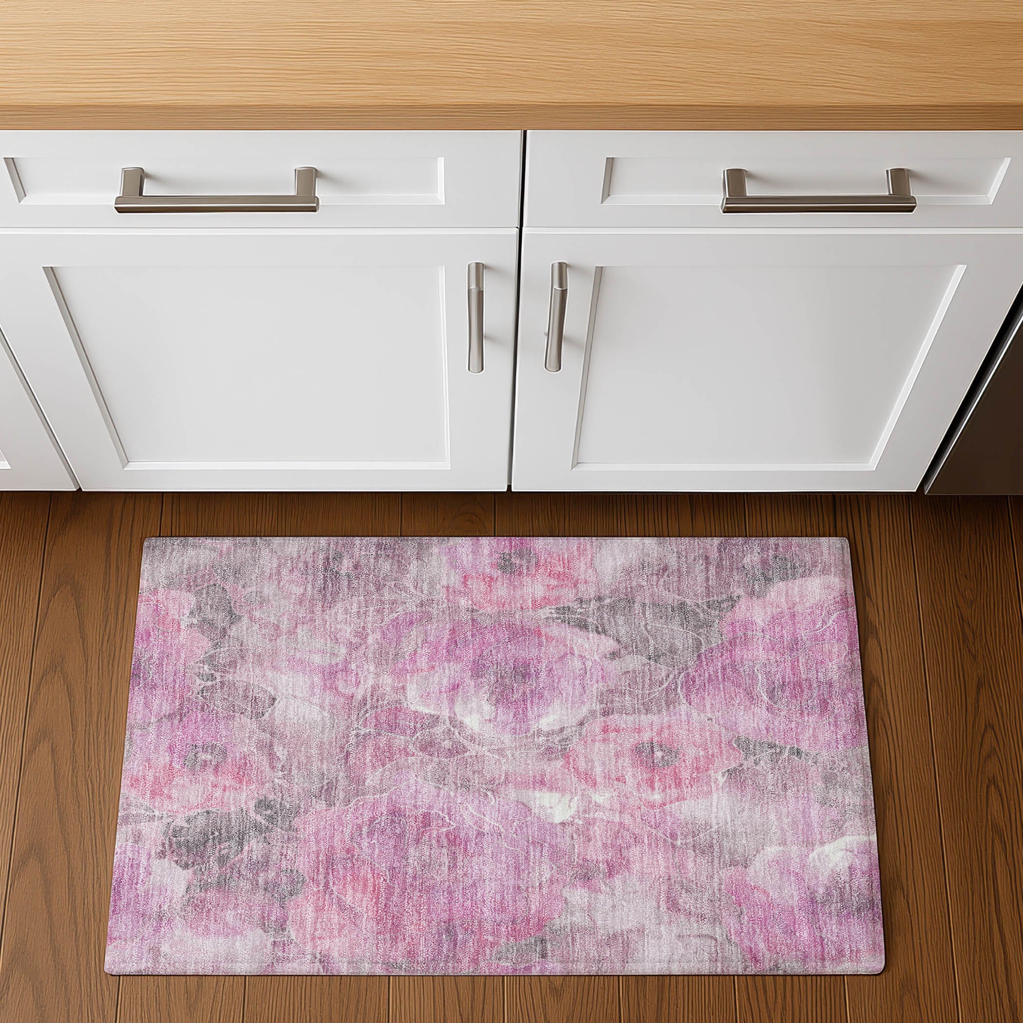 Sintra Machine Washable Transitional Pink Rug 1'8" x 2'6" #shape_Rectangle
