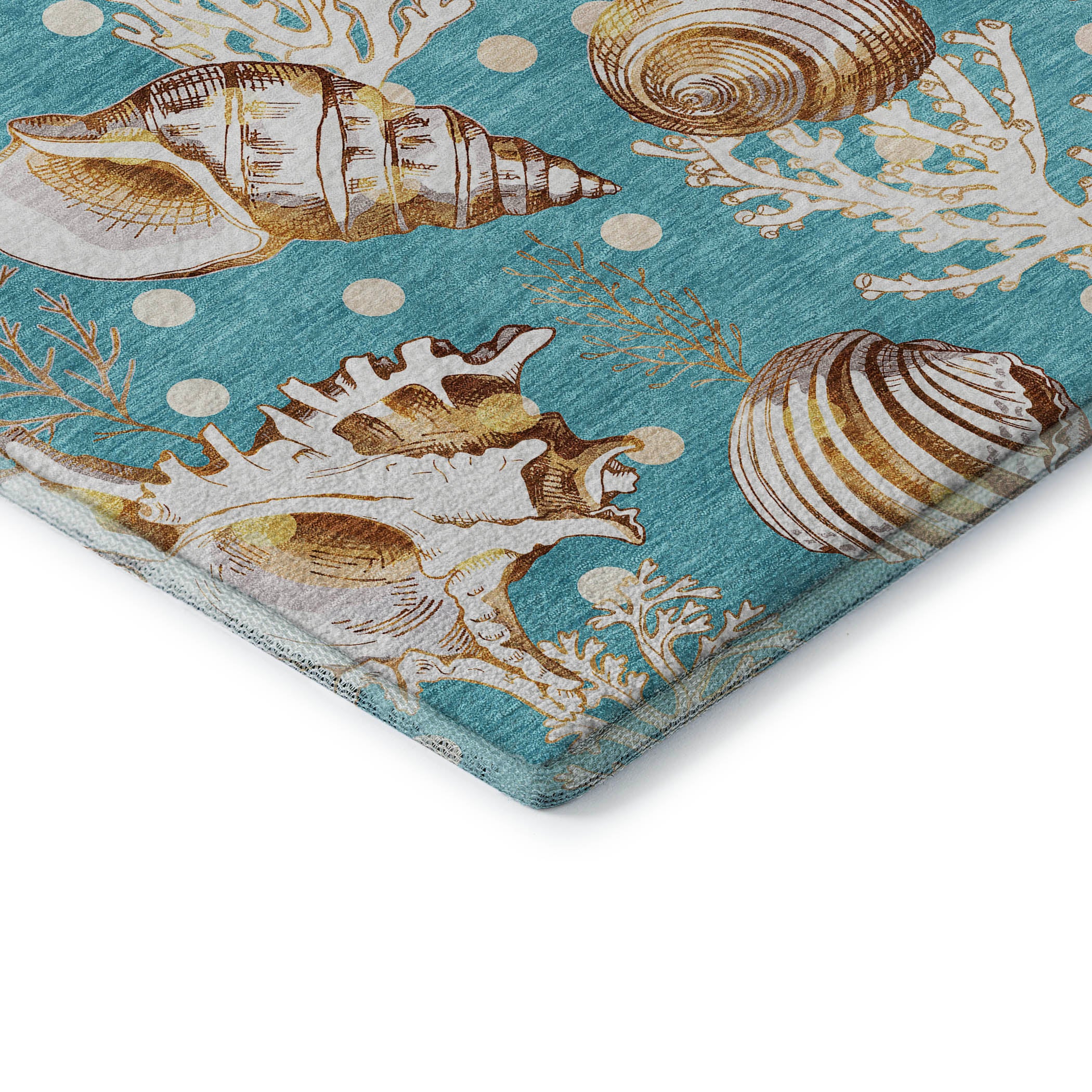 Bruges Machine Washable Coastal Aqua Teal Rug 1'8" x 2'6" #shape_Rectangle