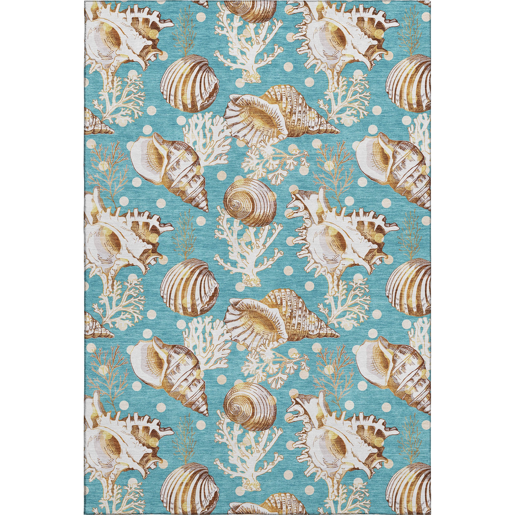 Bruges Machine Washable Coastal Aqua Teal Rug 2'6" x 3'10" #shape_Rectangle