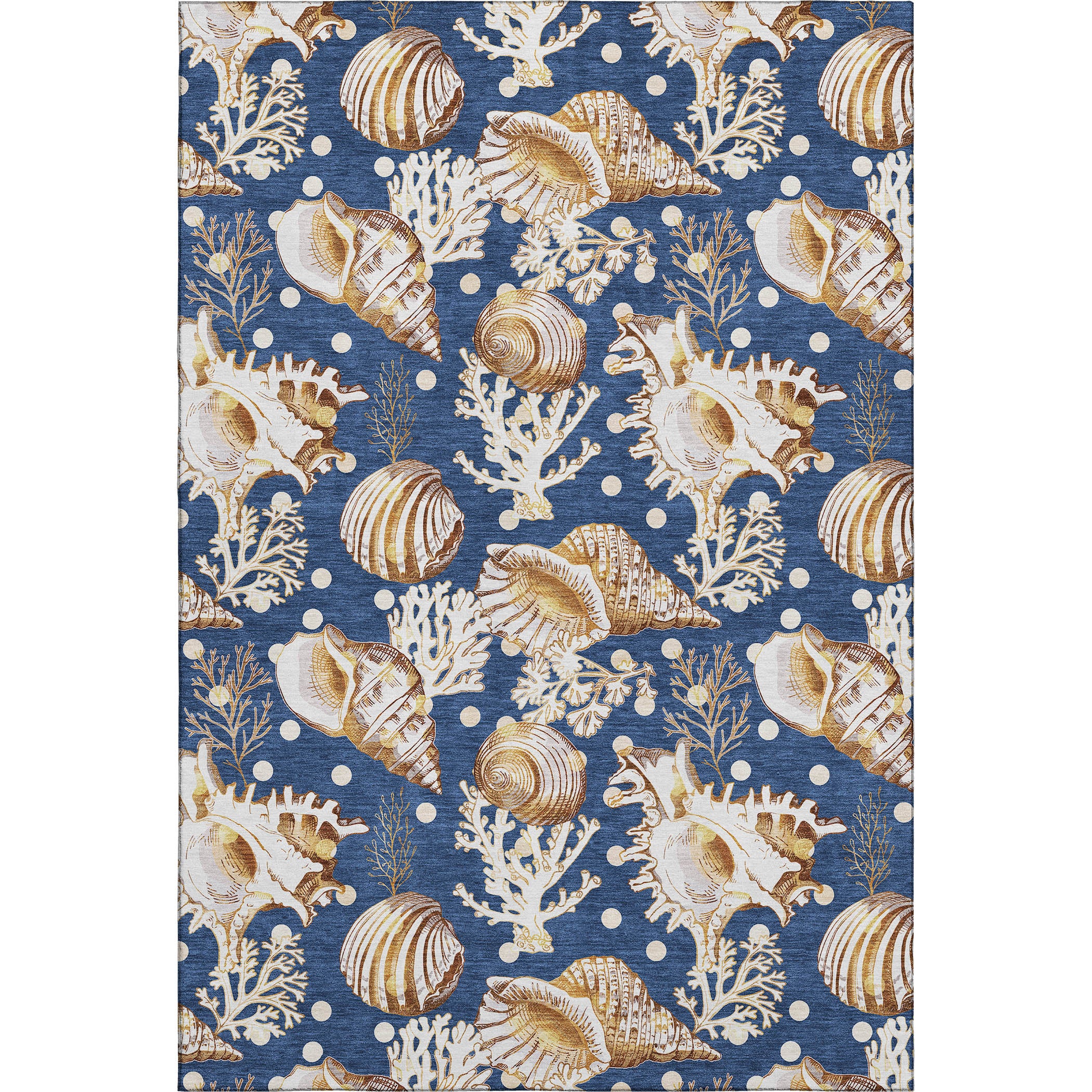 Bruges Machine Washable Coastal Blue Rug 2'6" x 3'10" #shape_Rectangle