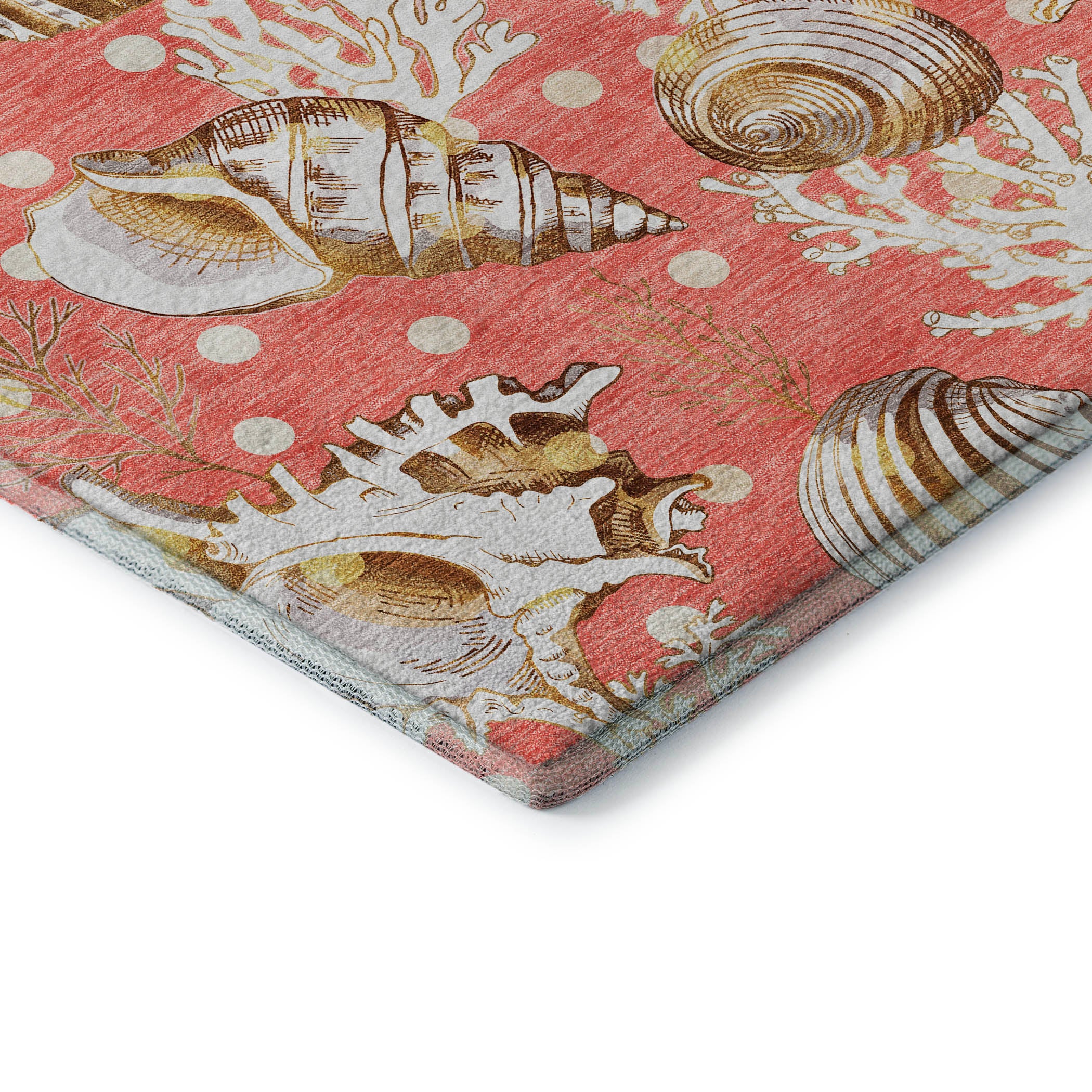 Bruges Machine Washable Coastal Peach Orange Rug 1'8" x 2'6" #shape_Rectangle