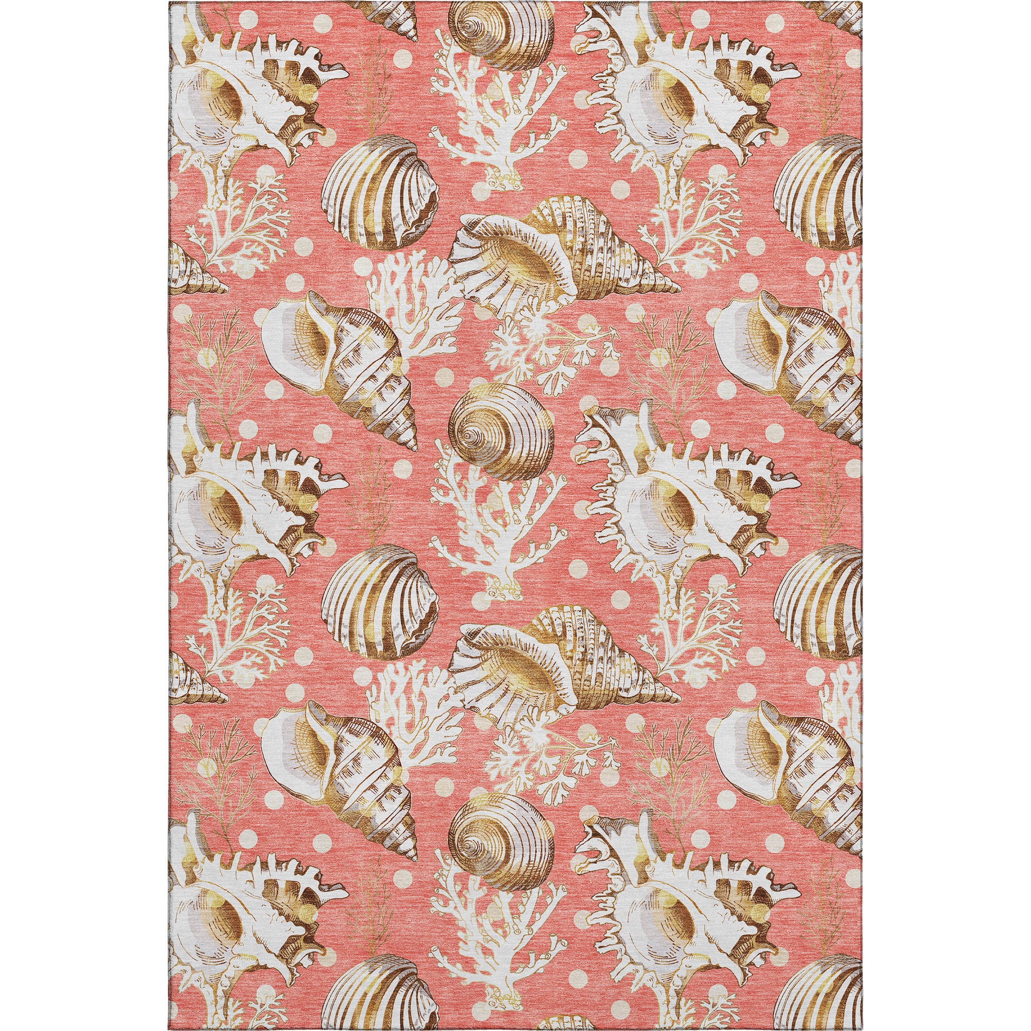 Bruges Machine Washable Coastal Peach Orange Rug 2'6" x 3'10" #shape_Rectangle