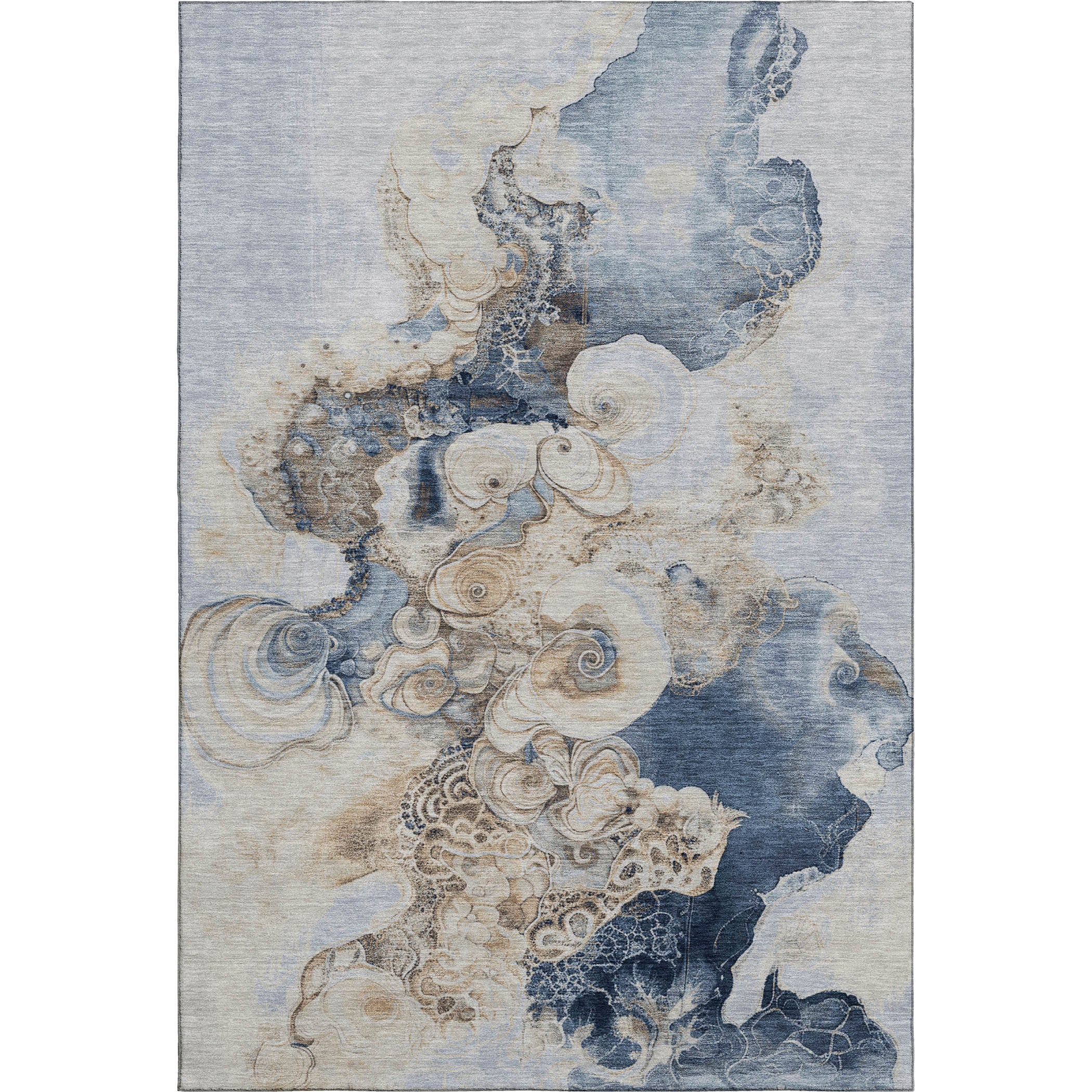Valletta Machine Washable Transitional Denim Blue Rug 2'6" x 3'10" #shape_Rectangle