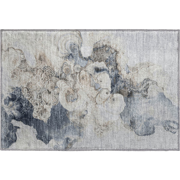 Valletta Machine Washable Transitional Gray Rug 1'8" x 2'6"