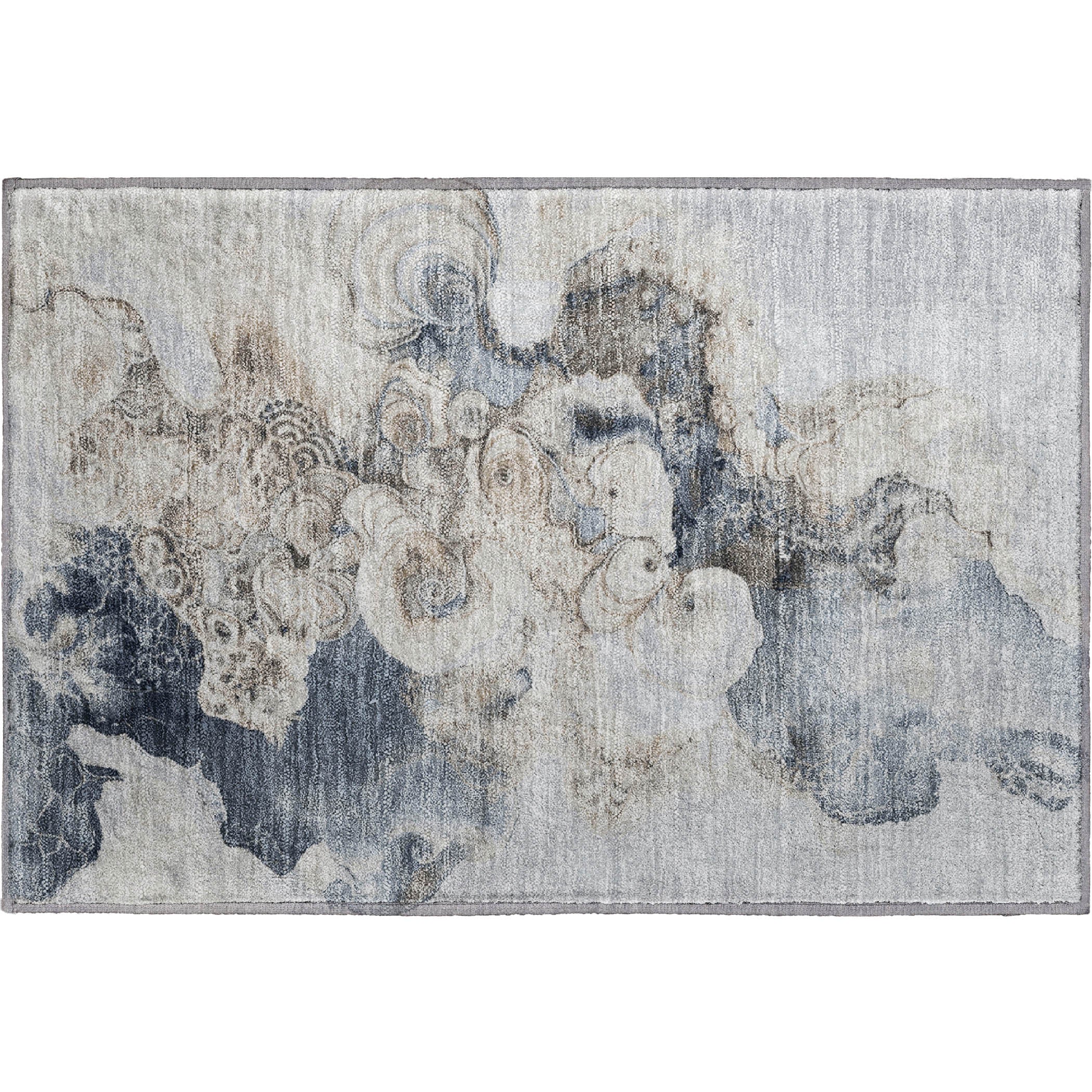 Valletta Machine Washable Transitional Gray Rug 1'8" x 2'6" #shape_Rectangle