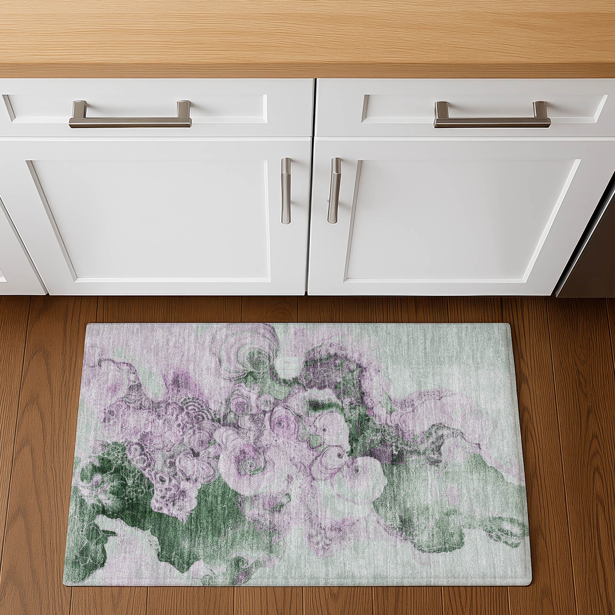Valletta Machine Washable Transitional Sage Green Rug 1'8" x 2'6" #shape_Rectangle