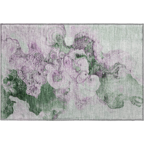 Valletta Machine Washable Transitional Sage Green Rug 1'8" x 2'6"