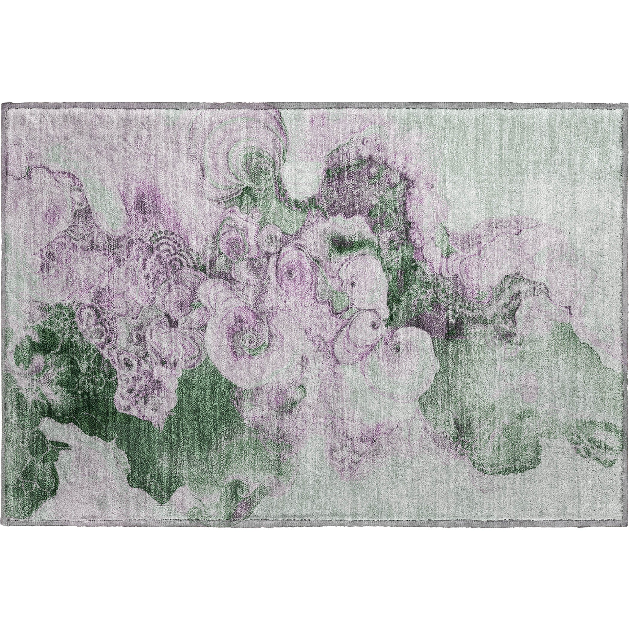 Valletta Machine Washable Transitional Sage Green Rug 1'8" x 2'6" #shape_Rectangle