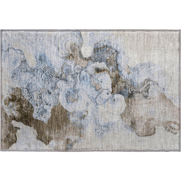 Valletta Machine Washable Transitional Taupe Brown Rug 1'8" x 2'6"