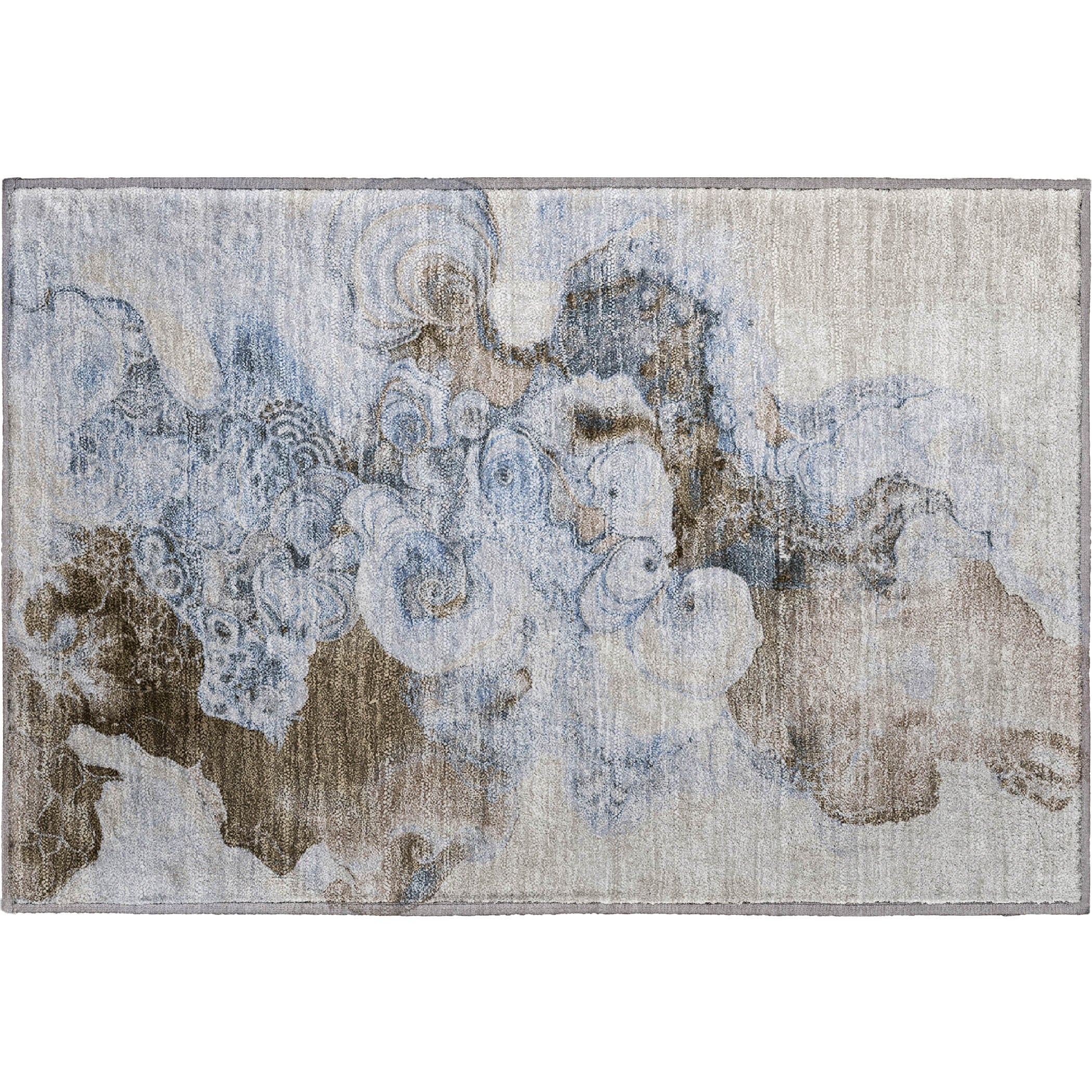 Valletta Machine Washable Transitional Taupe Brown Rug 1'8" x 2'6" #shape_Rectangle