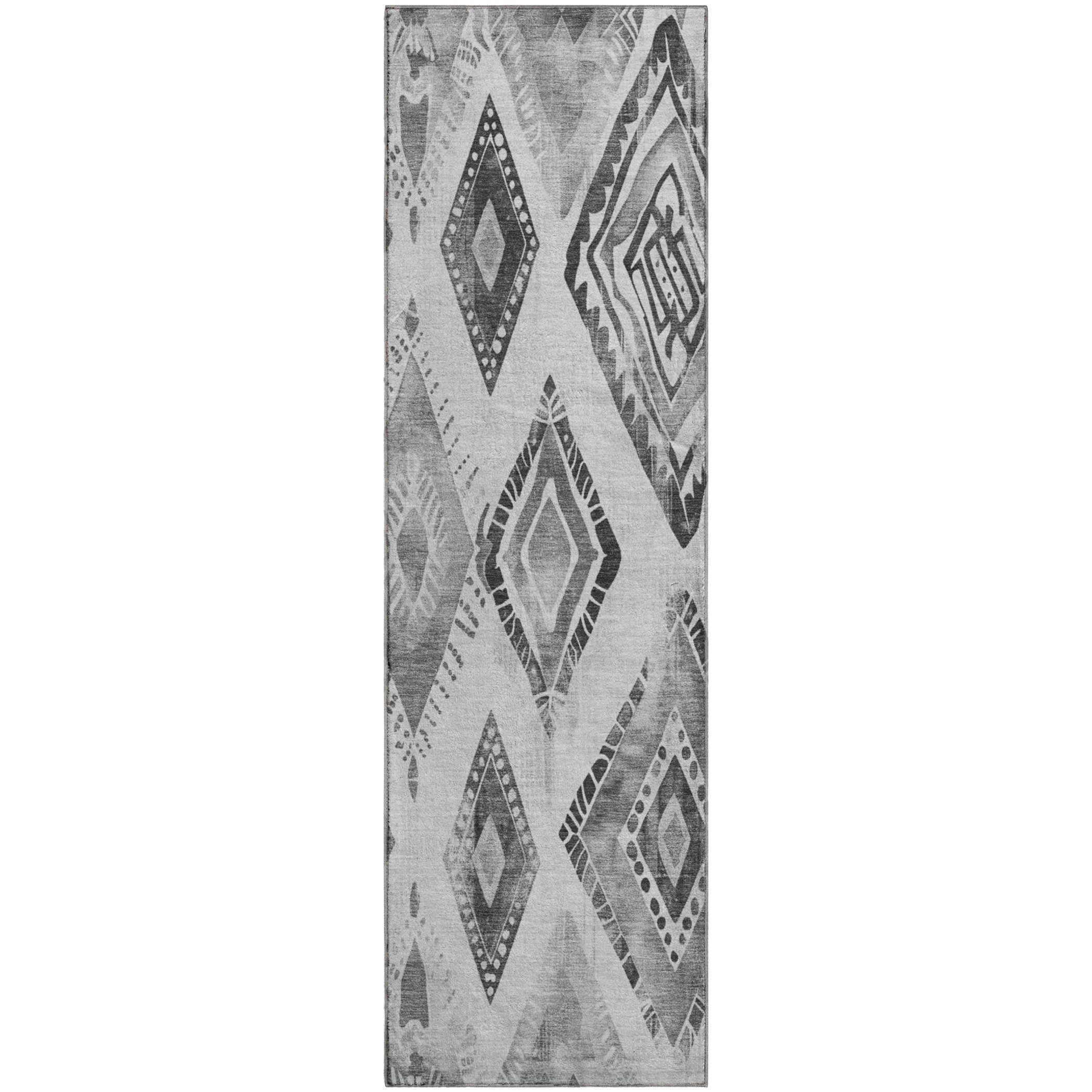 Lucerne Machine Washable Transitional Gray Rug 2'3" x 7'6" #shape_Runner