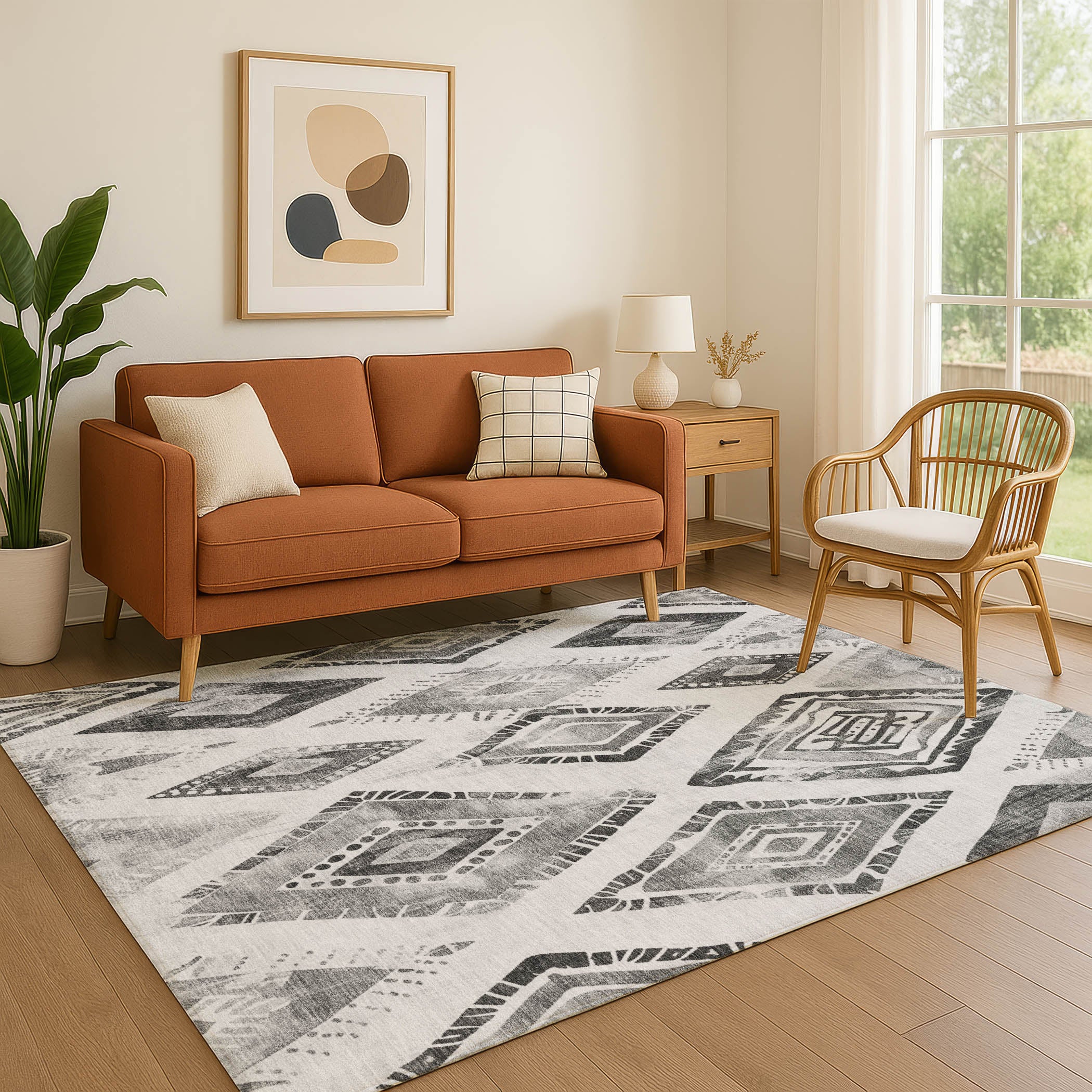 Lucerne Machine Washable Transitional Gray Rug 2'6" x 3'10" #shape_Rectangle
