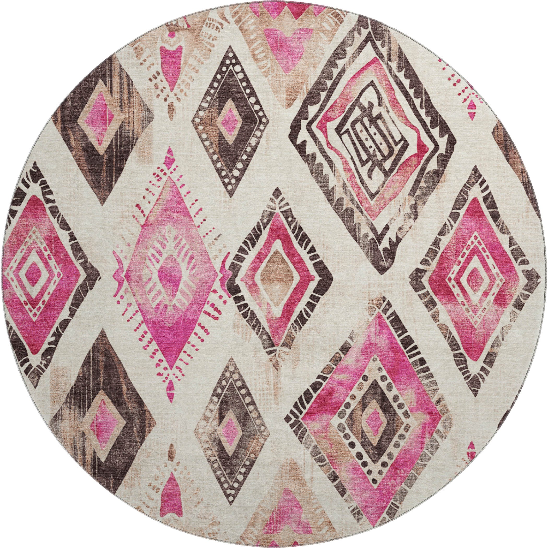 Lucerne Machine Washable Transitional Linen Ivory Rug 8' x 8' #shape_Round