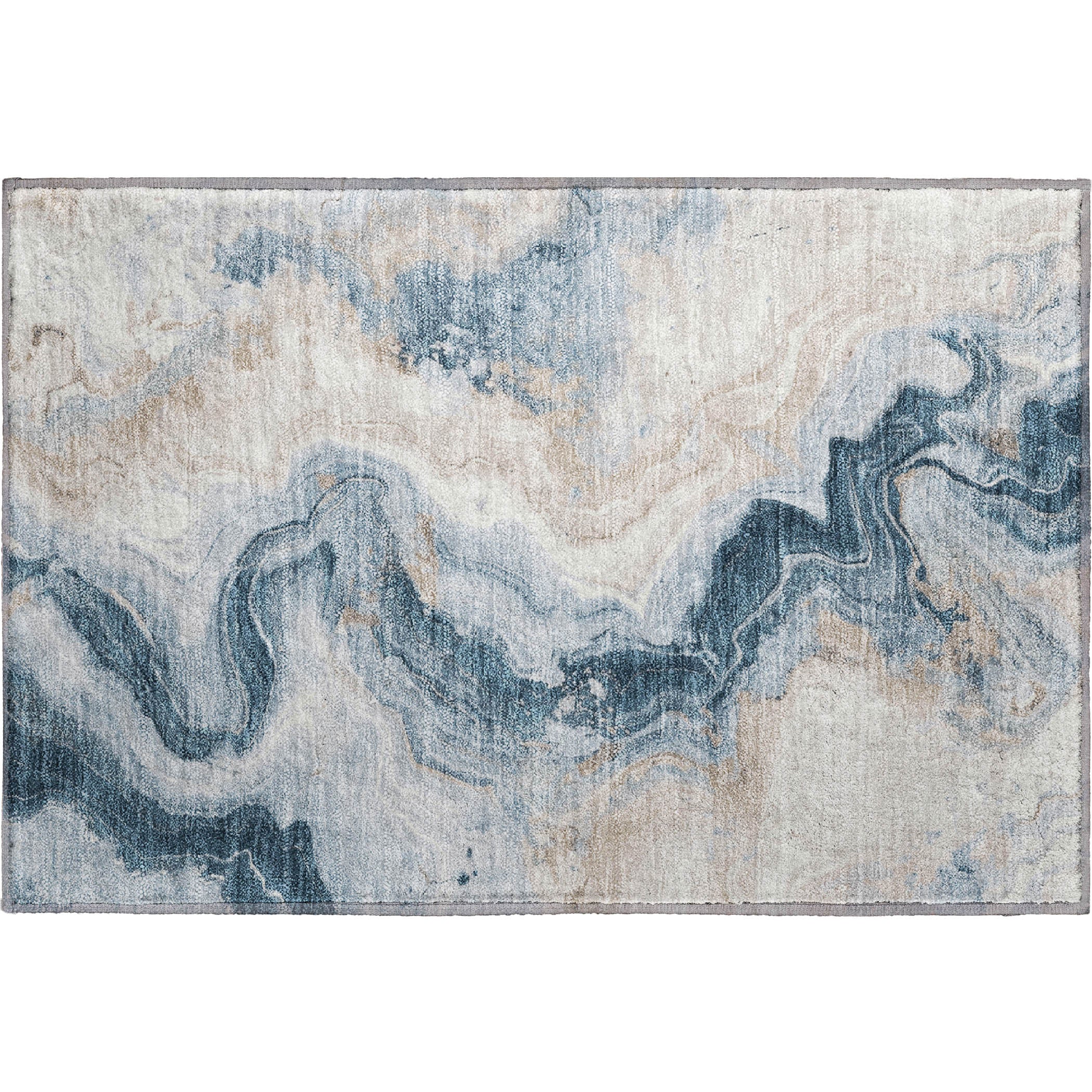 Athens Machine Washable Transitional Beige Brown Rug 1'8" x 2'6" #shape_Rectangle