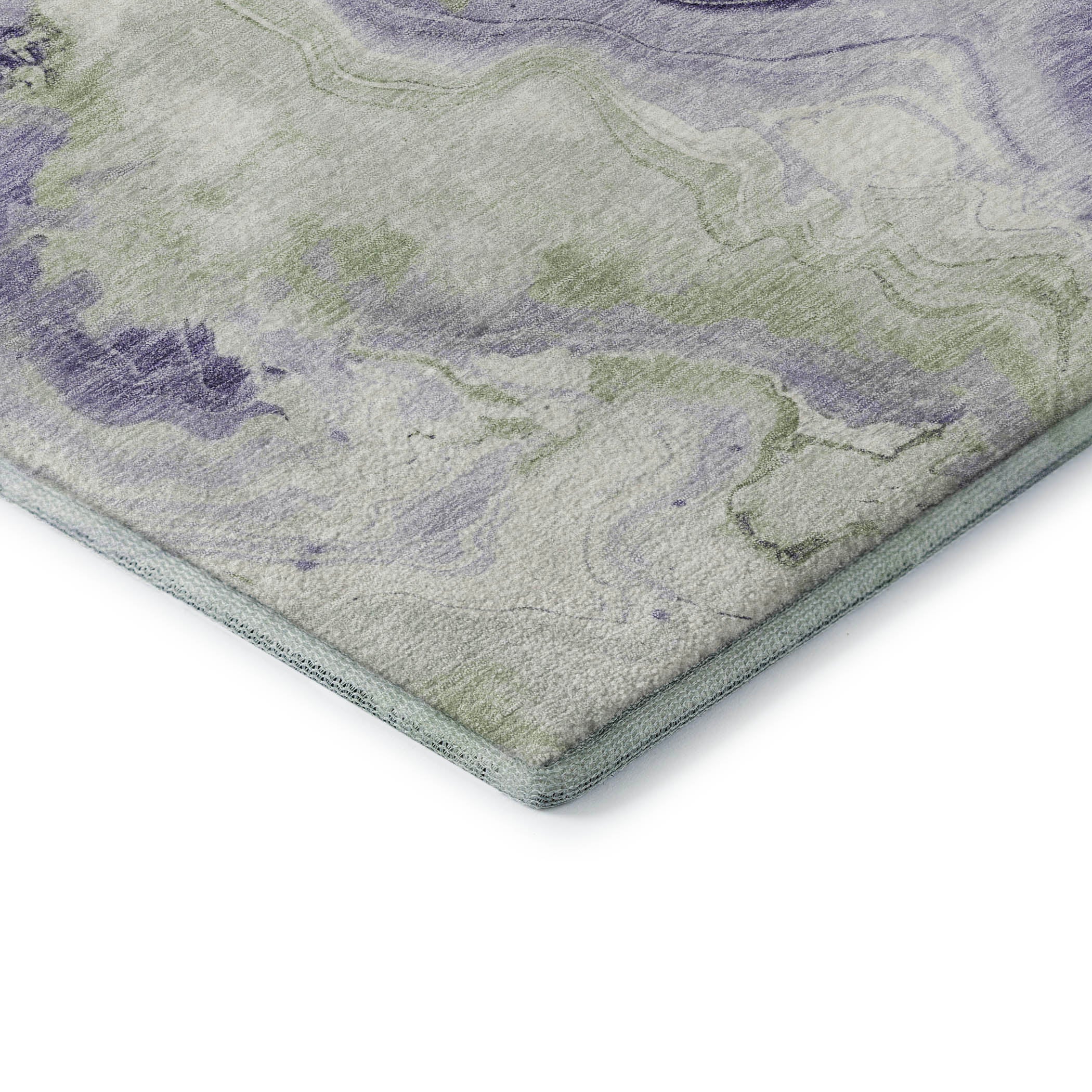 Athens Machine Washable Transitional Lavender Purple Rug 1'8" x 2'6" #shape_Rectangle