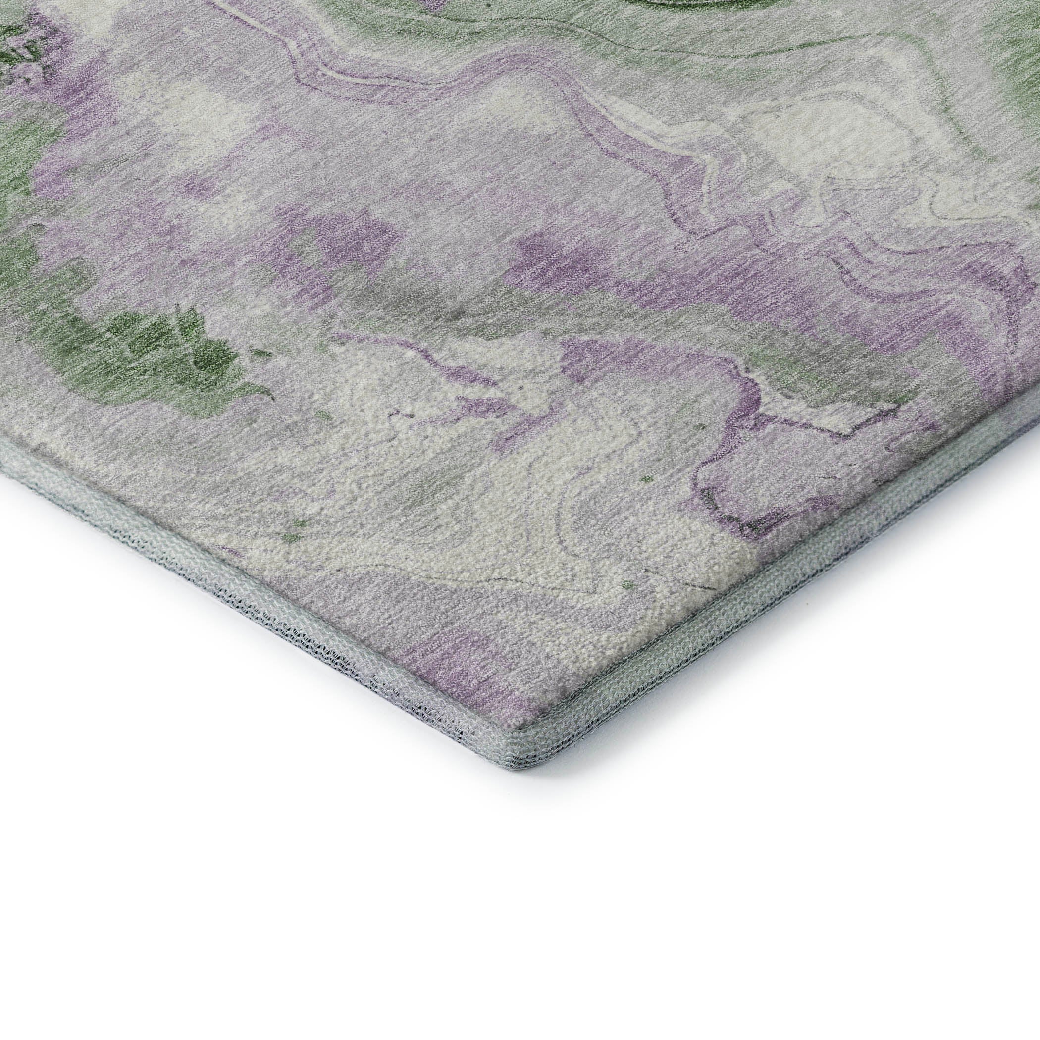 Athens Machine Washable Transitional Olive Green Rug 1'8" x 2'6" #shape_Rectangle