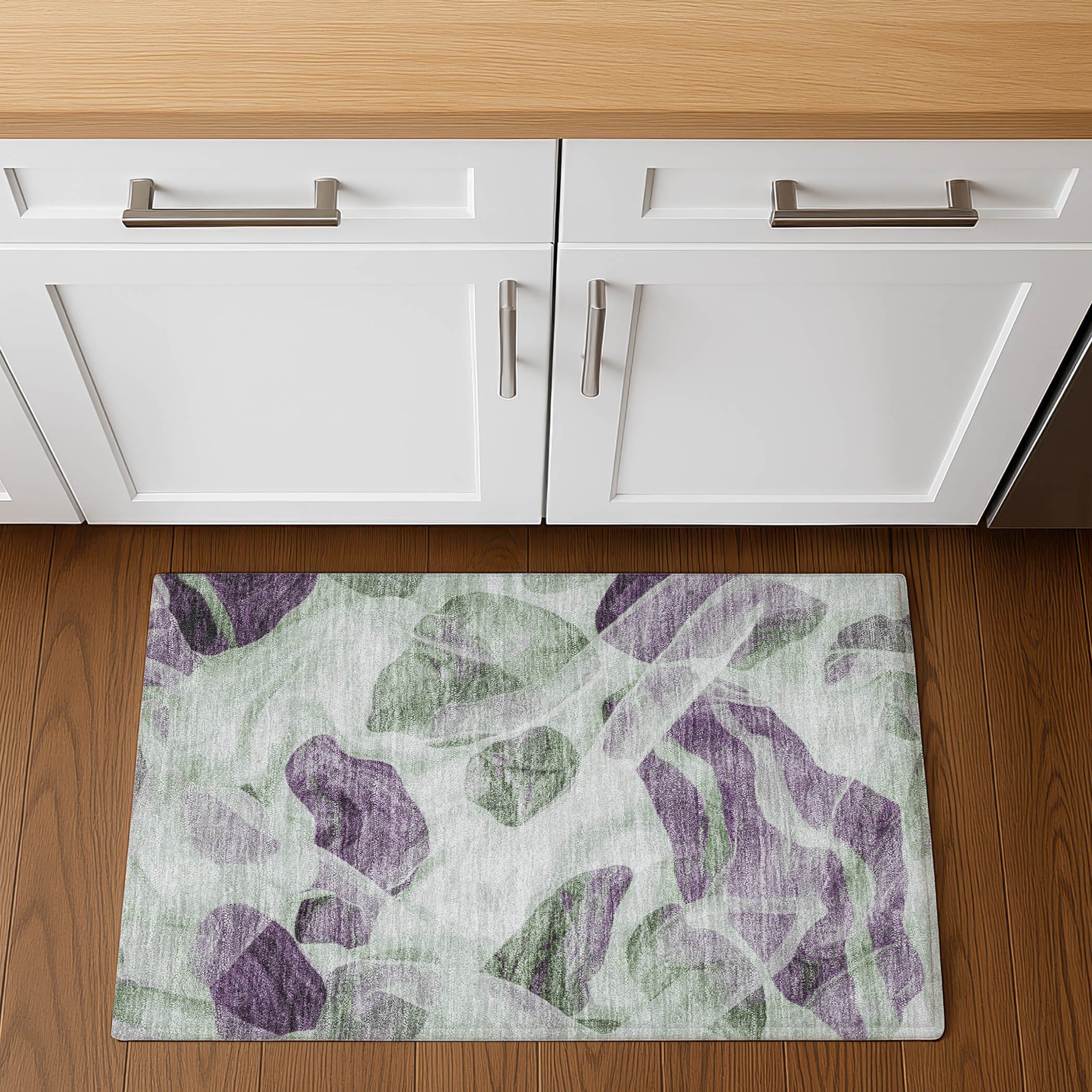 Cartagena Machine Washable Transitional Aloe Green Rug 1'8" x 2'6" #shape_Rectangle