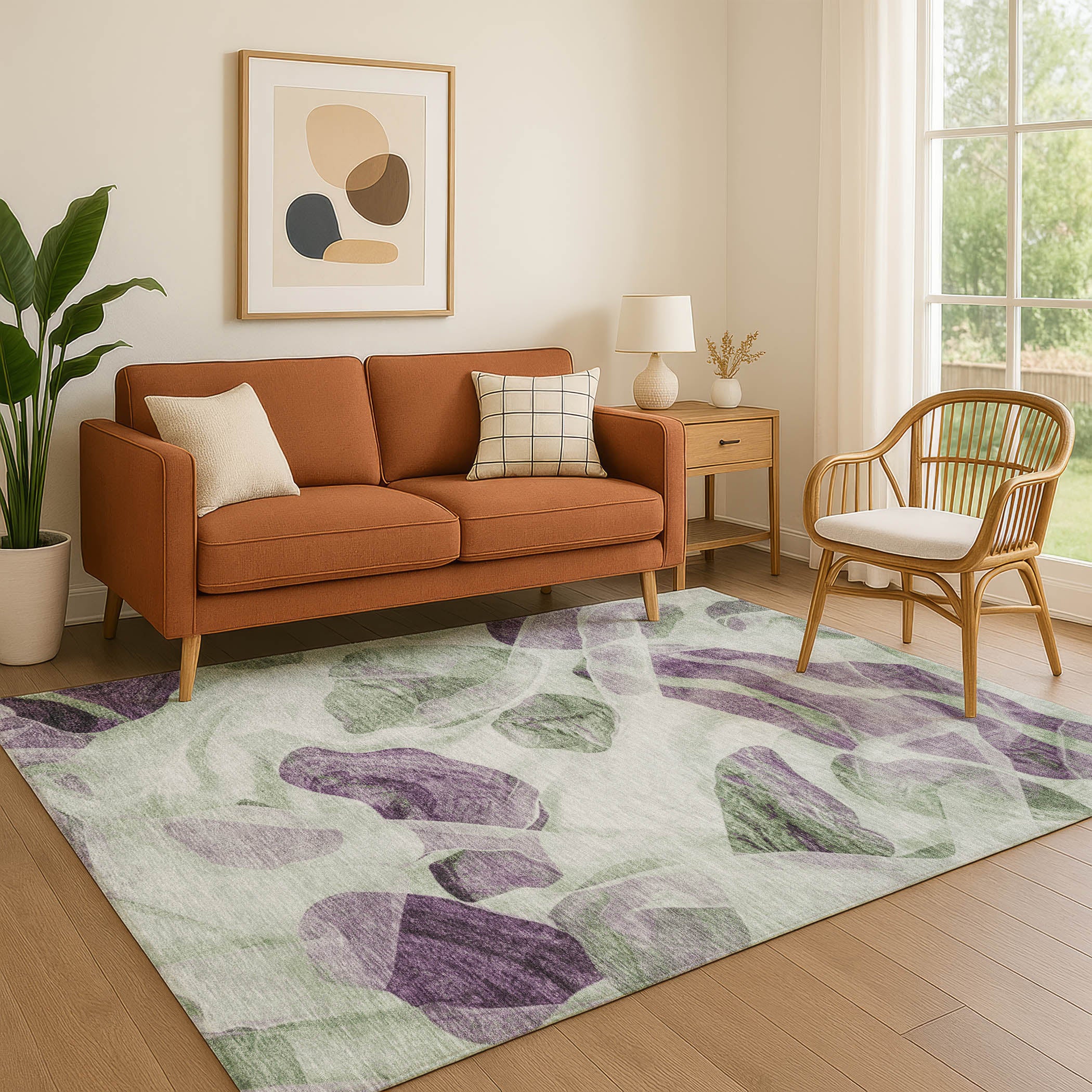Cartagena Machine Washable Transitional Aloe Green Rug 2'6" x 3'10" #shape_Rectangle