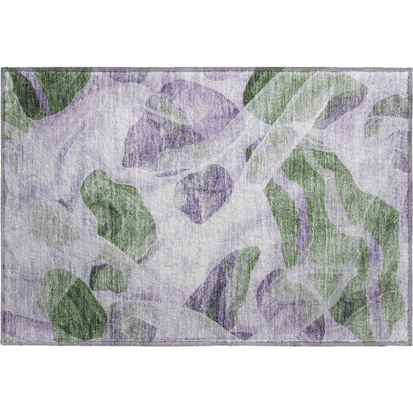 Cartagena Machine Washable Transitional Lavender Purple Rug 1'8" x 2'6"